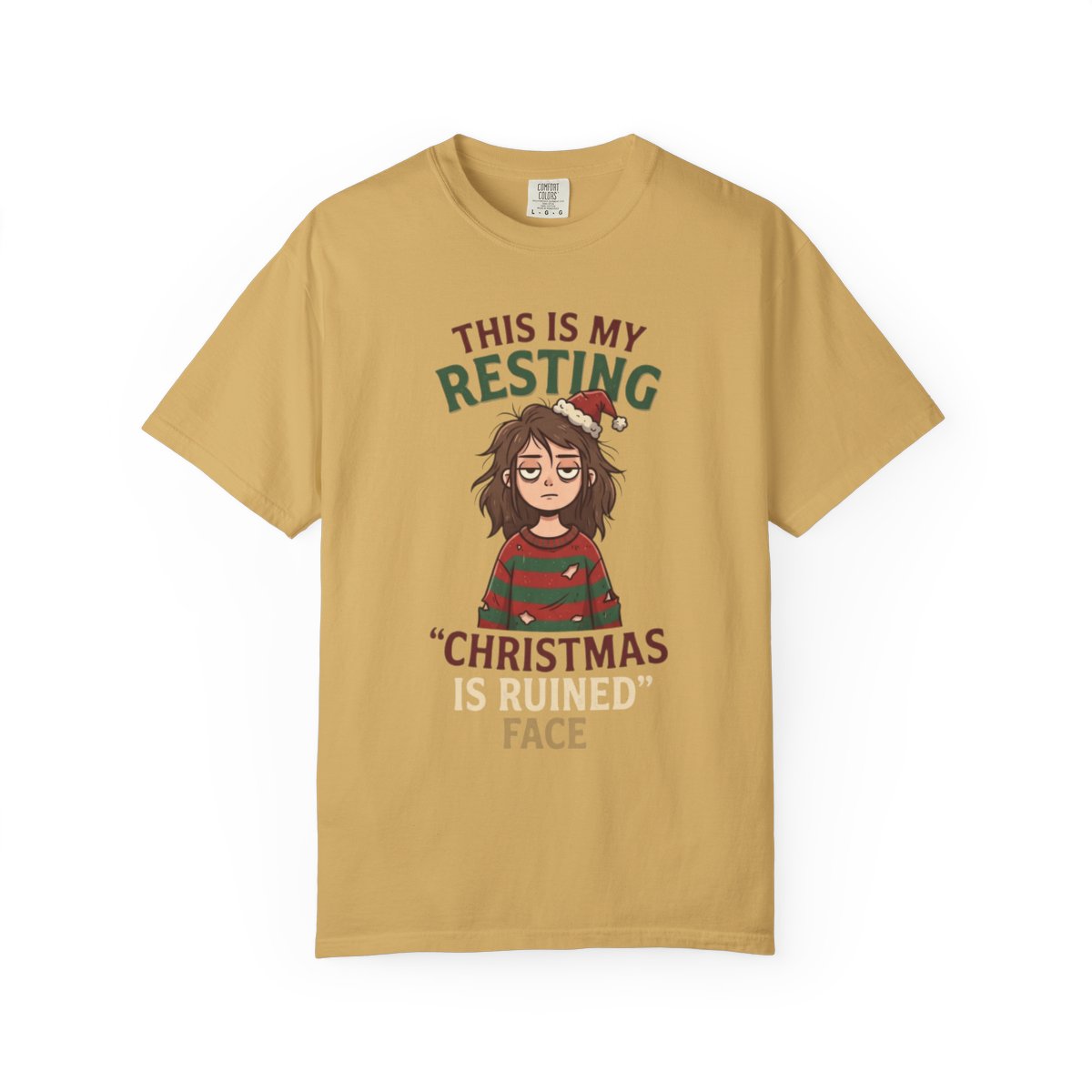 Color: Mustard | Christmas Is Ruined Unisex Garment-Dyed Tee