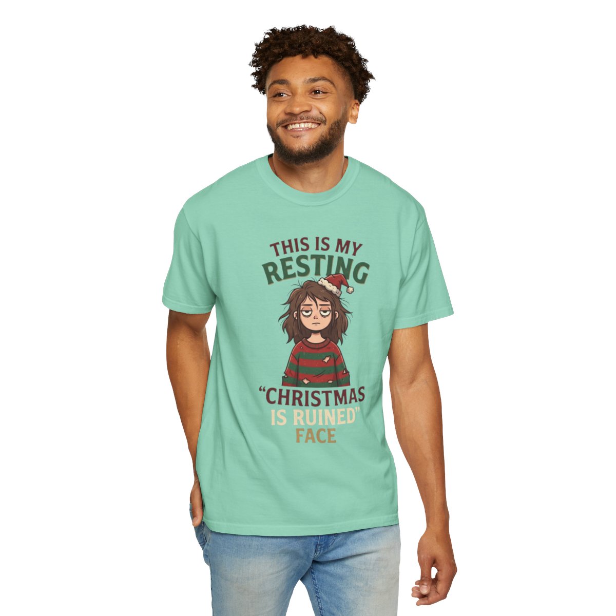 Color: Island Reef | Christmas Is Ruined Unisex Garment-Dyed Tee