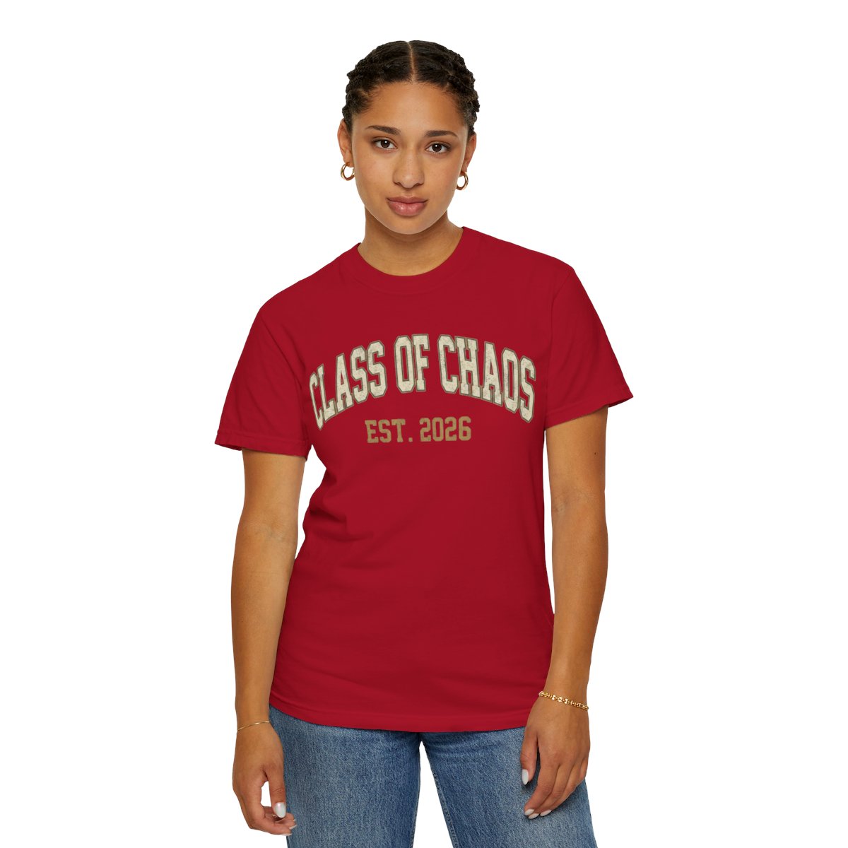 Color: Red | Class of Chaos Unisex Garment-Dyed Tee