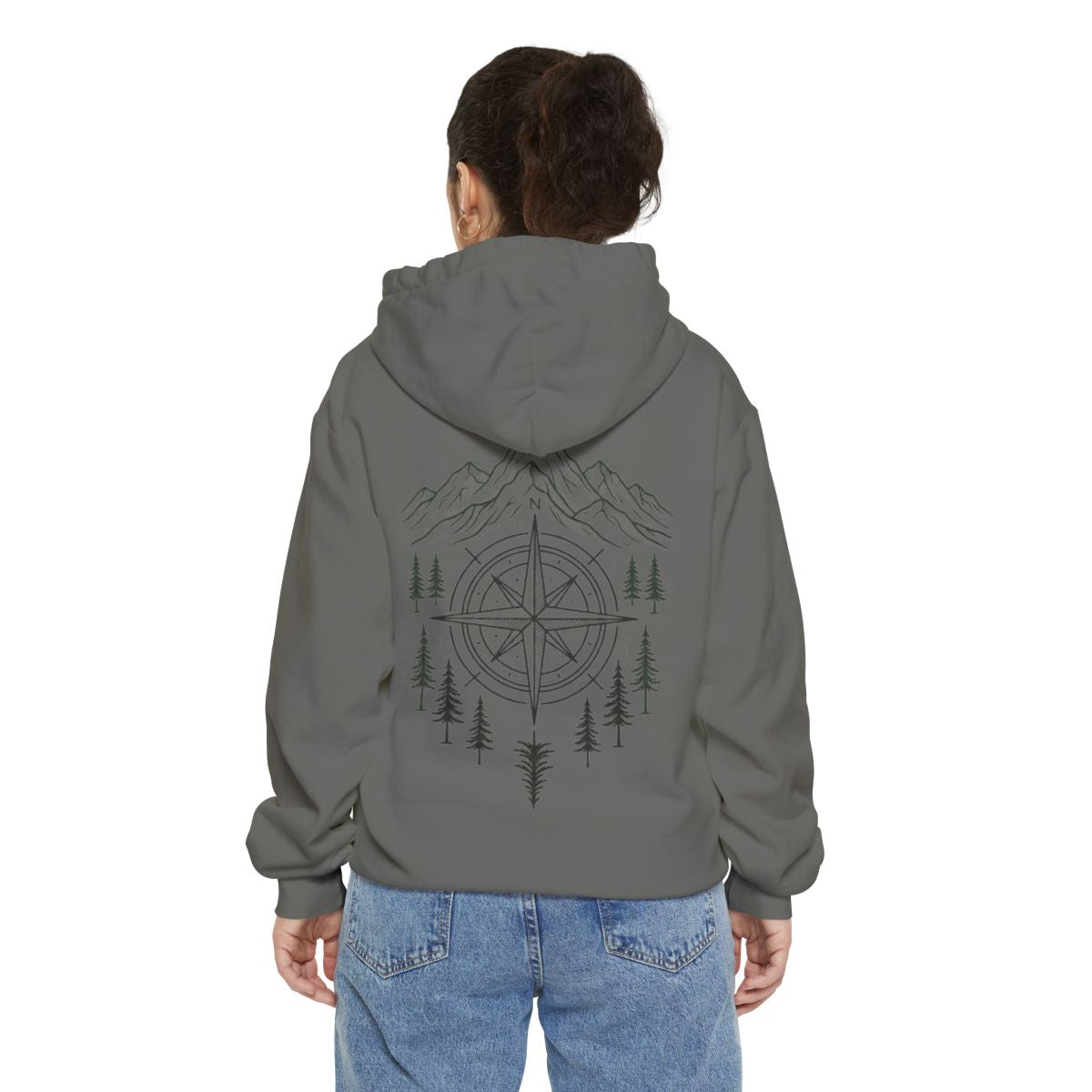 Color: Grey | Compass Garment-Dyed Hoodie