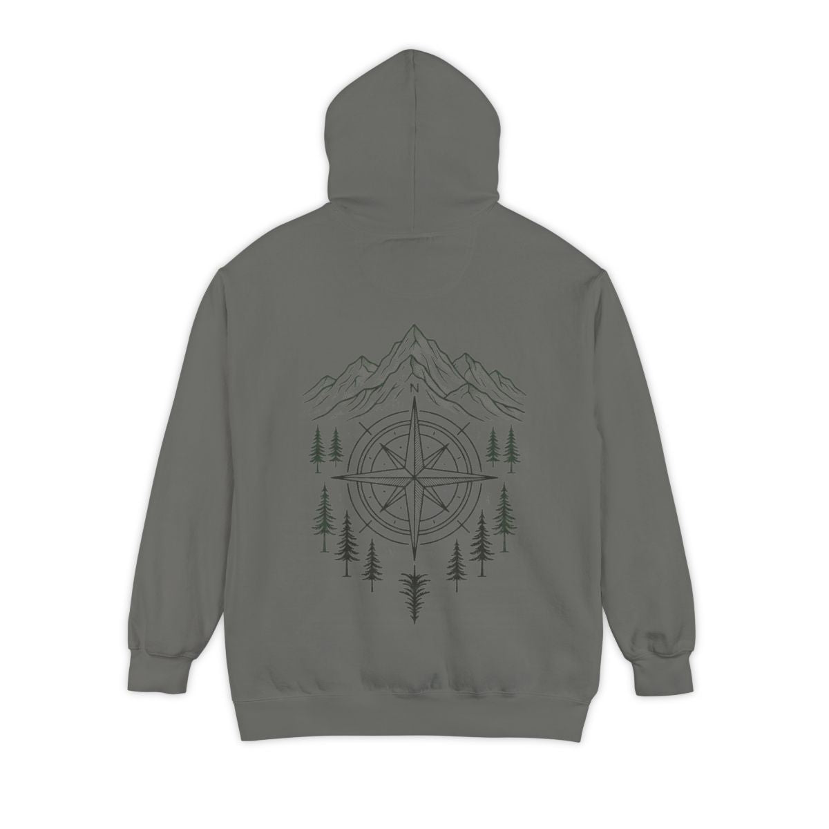 Color: Grey | Compass Garment-Dyed Hoodie