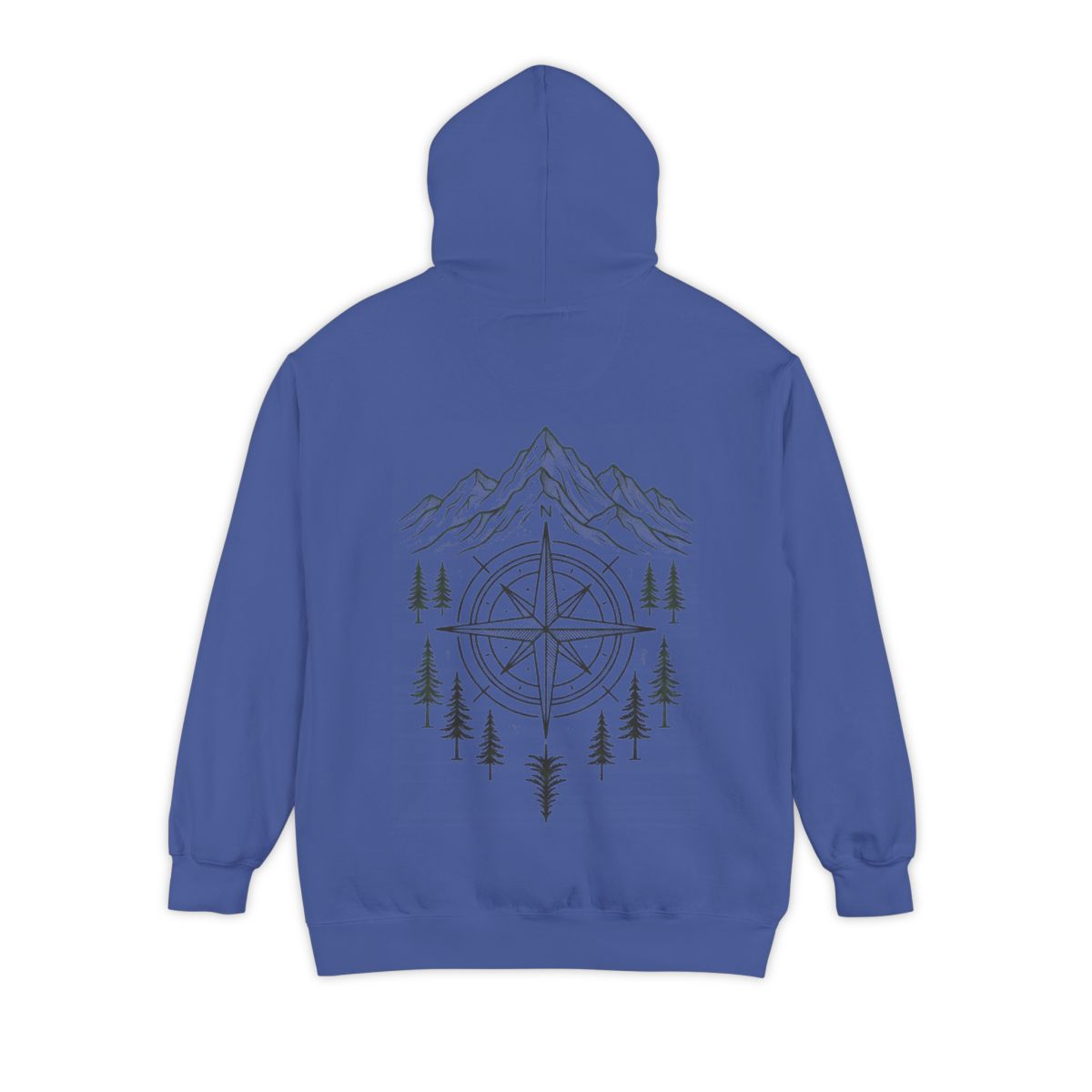 Color: Flo Blue | Compass Garment-Dyed Hoodie