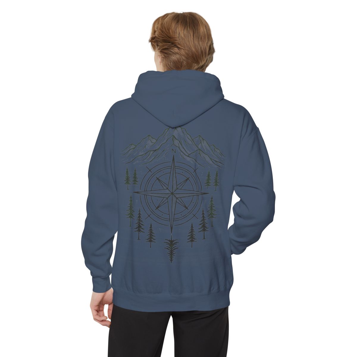 Color: Denim | Compass Garment-Dyed Hoodie