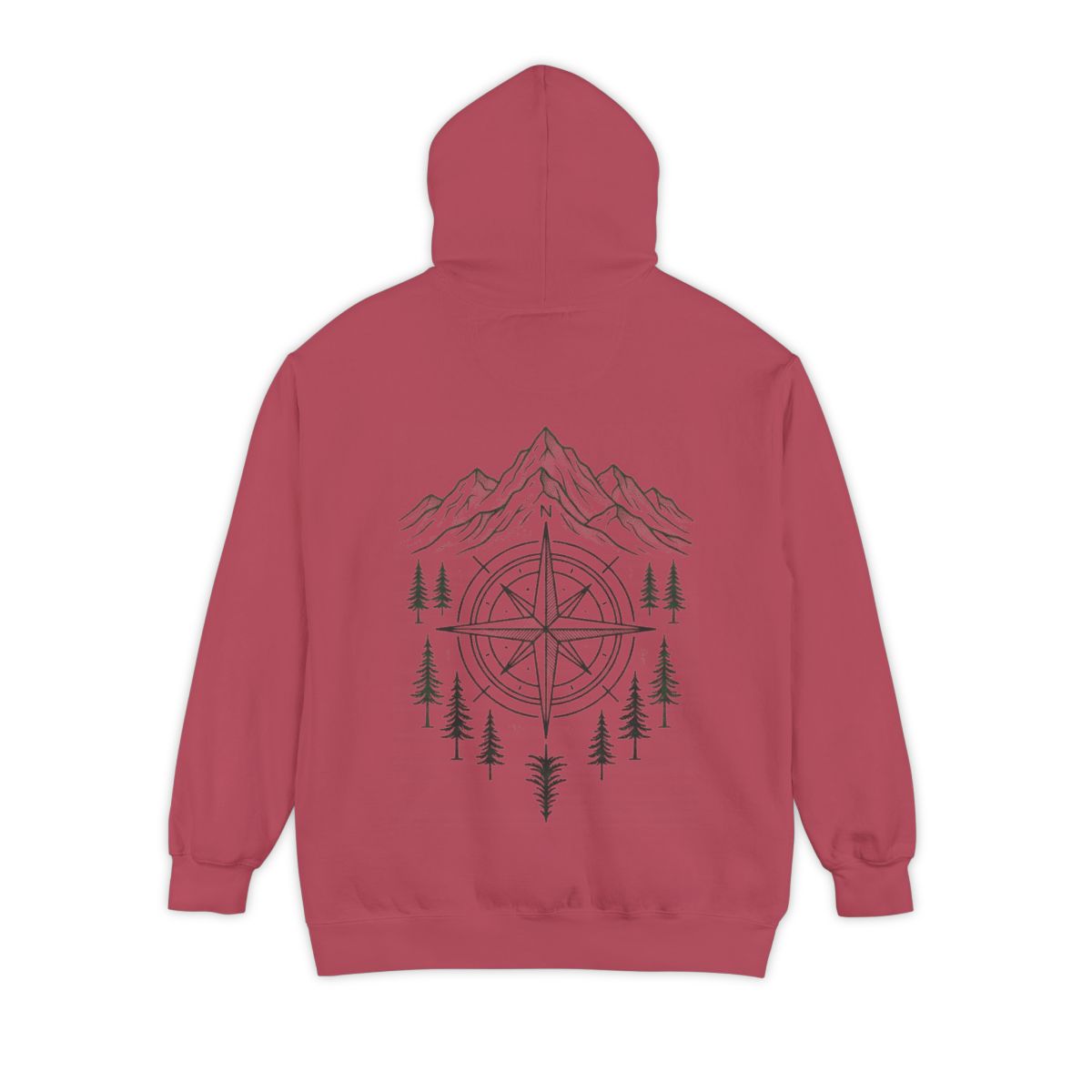 Color: Crimson | Compass Garment-Dyed Hoodie