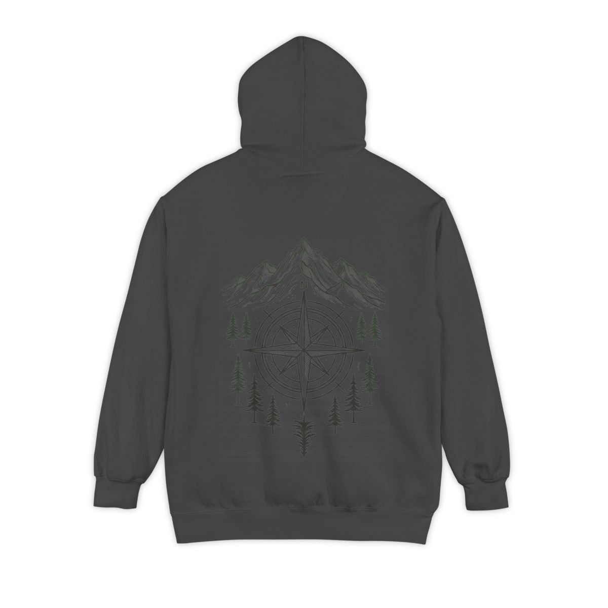 Color: Pepper | Compass Garment-Dyed Hoodie