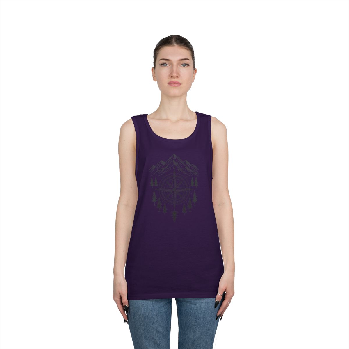 Color: Purple | Compass Tank Top