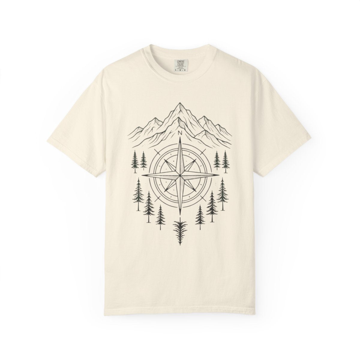 Color: Ivory | Compass Unisex Garment-Dyed Tee