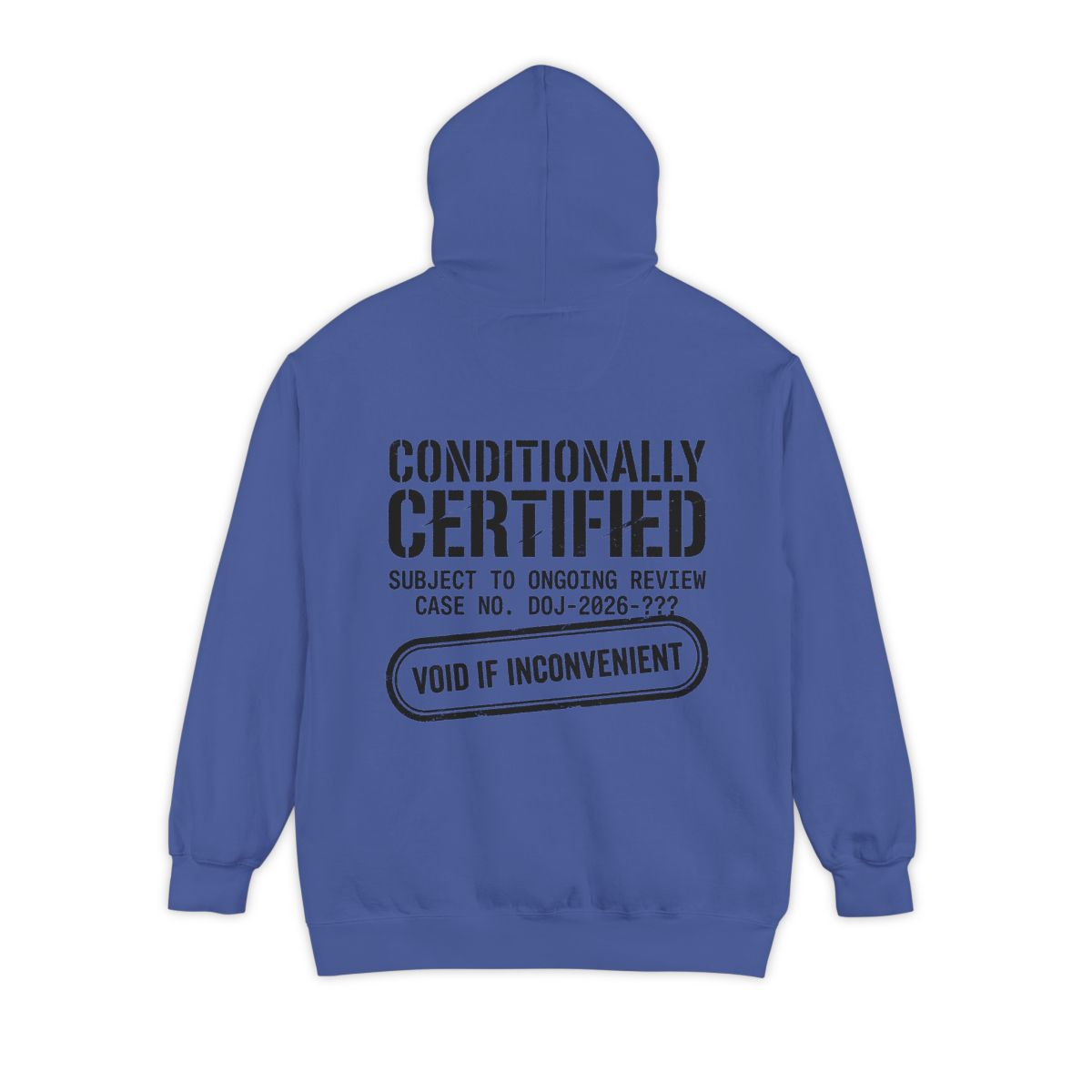 Color: Flo Blue | Conditionally Certified Garment-Dyed Hoodie