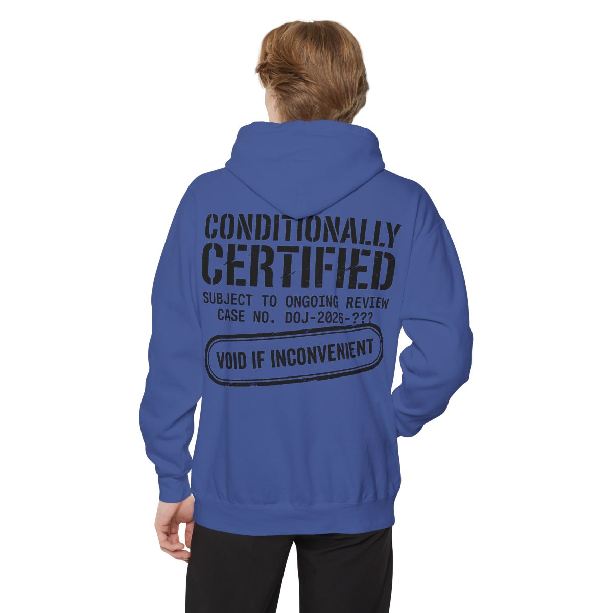 Color: Flo Blue | Conditionally Certified Garment-Dyed Hoodie