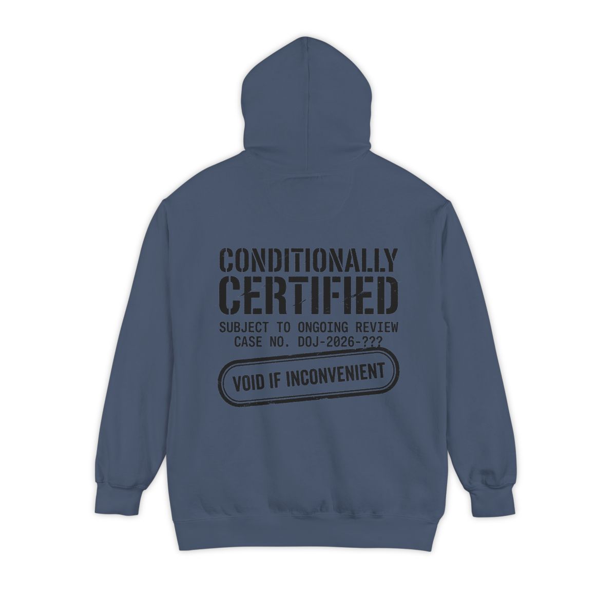 Color: Denim | Conditionally Certified Garment-Dyed Hoodie