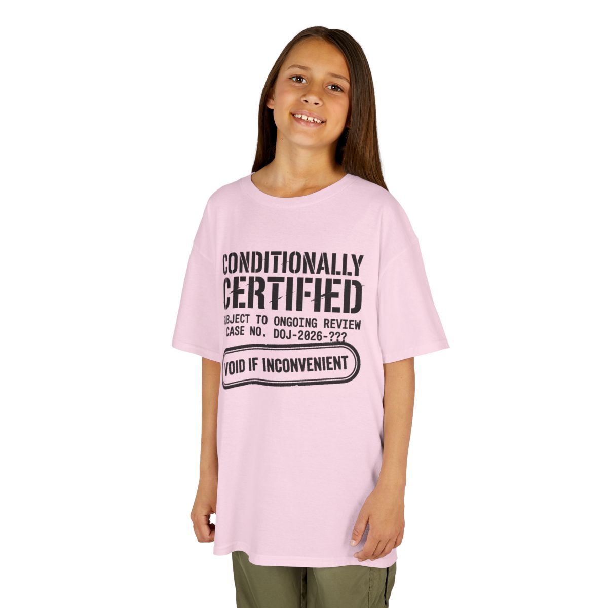 Color: Light Pink | Conditionally Certified Kids Tee
