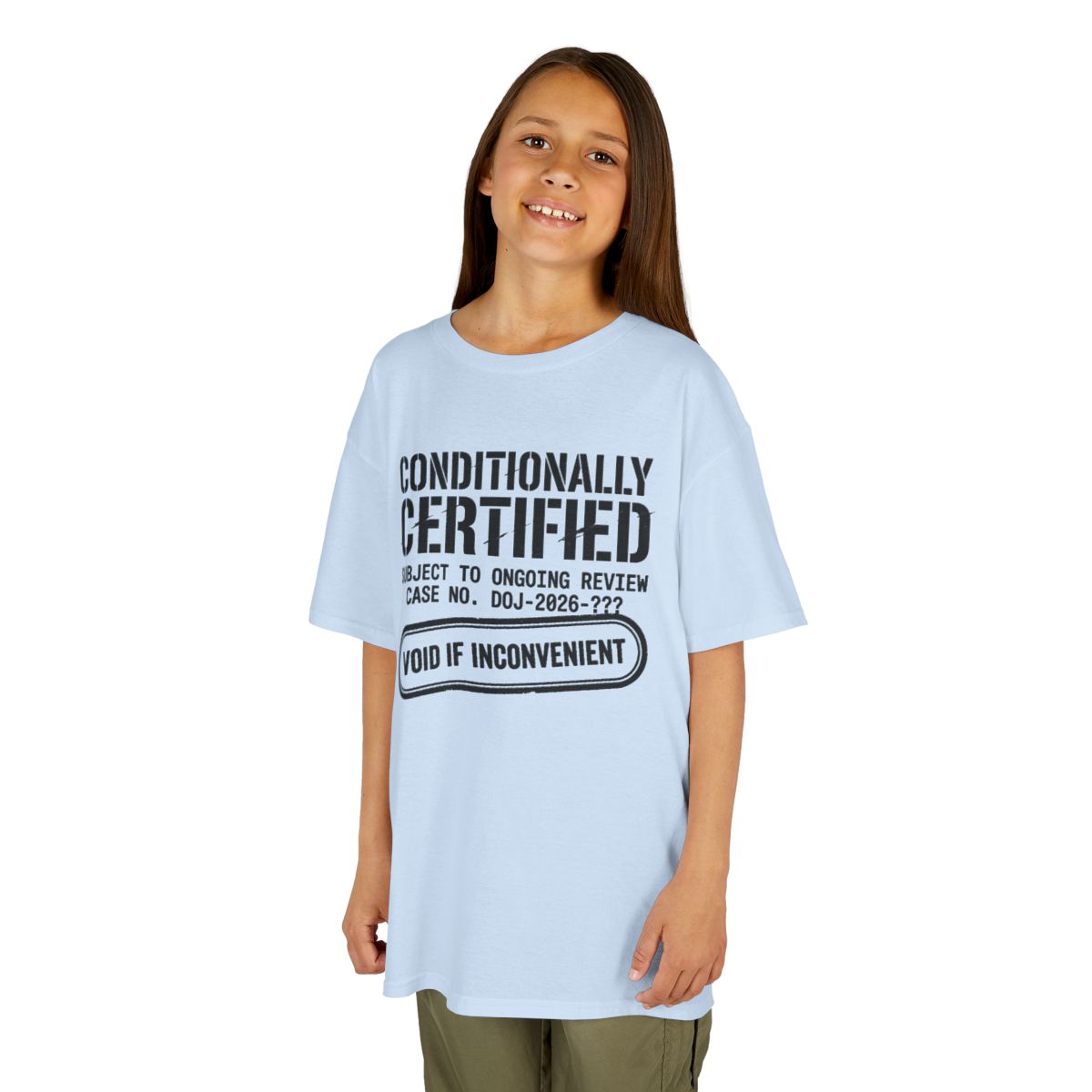 Color: Light Blue | Conditionally Certified Kids Tee