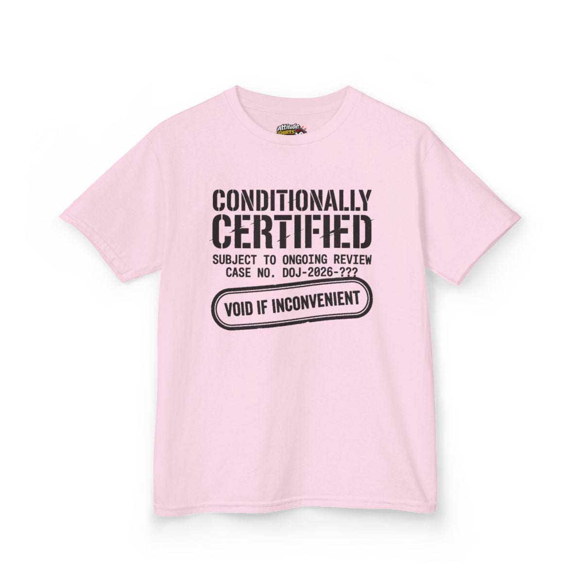 Color: Light Pink | Conditionally Certified Kids Tee