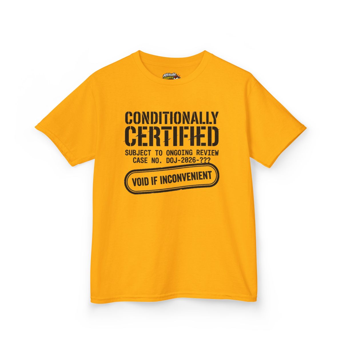Color: Gold | Conditionally Certified Kids Tee