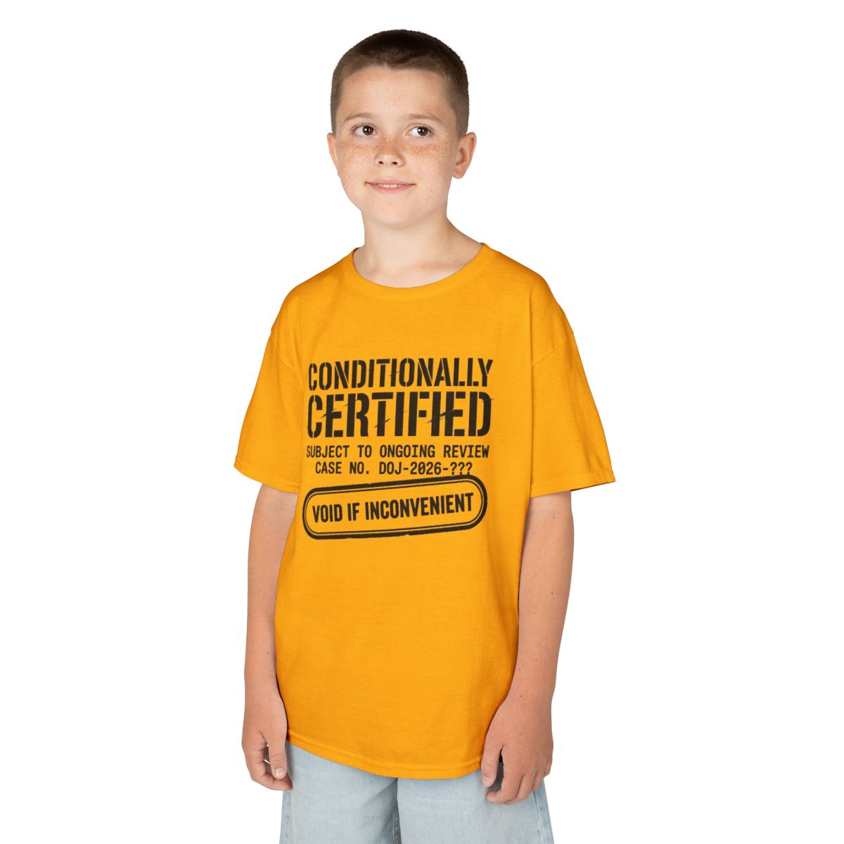 Color: Gold | Conditionally Certified Kids Tee