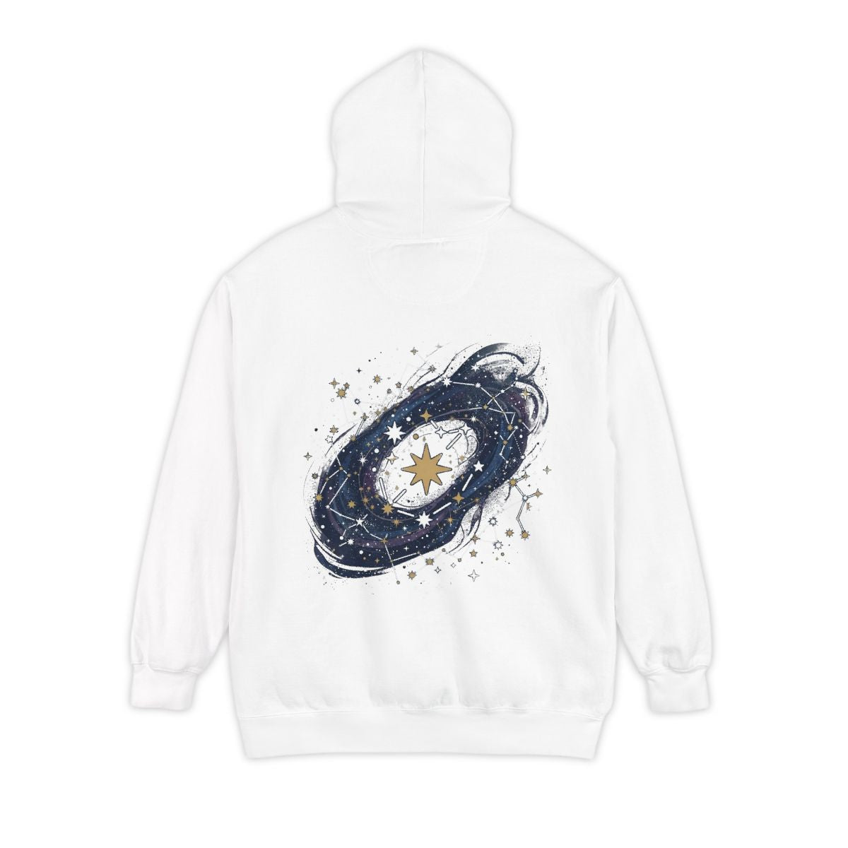 Color: White | Constellation Map (Dark Sky) Garment-Dyed Hoodie