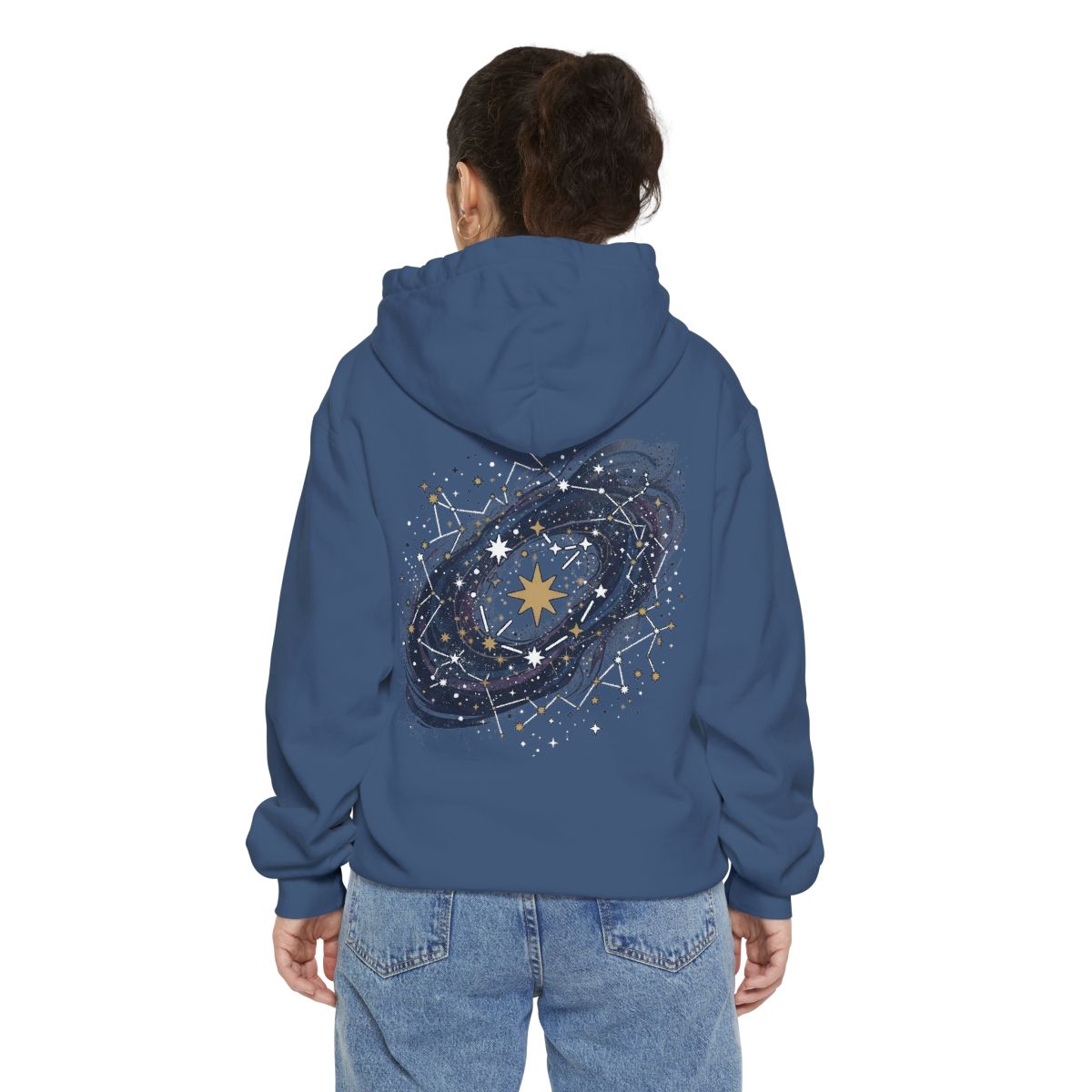 Color: True Navy | Constellation Map (Dark Sky) Garment-Dyed Hoodie