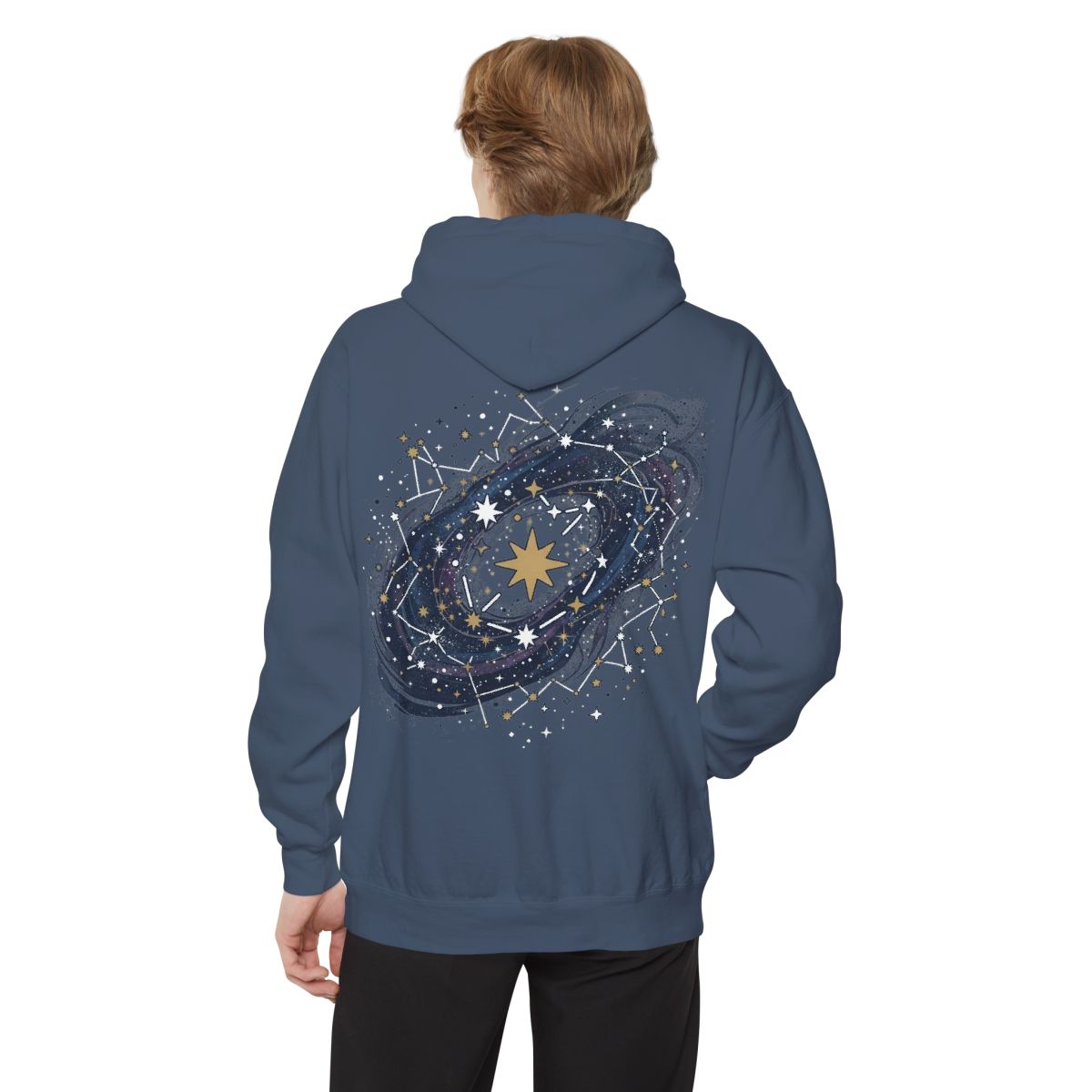 Color: Denim | Constellation Map (Dark Sky) Garment-Dyed Hoodie