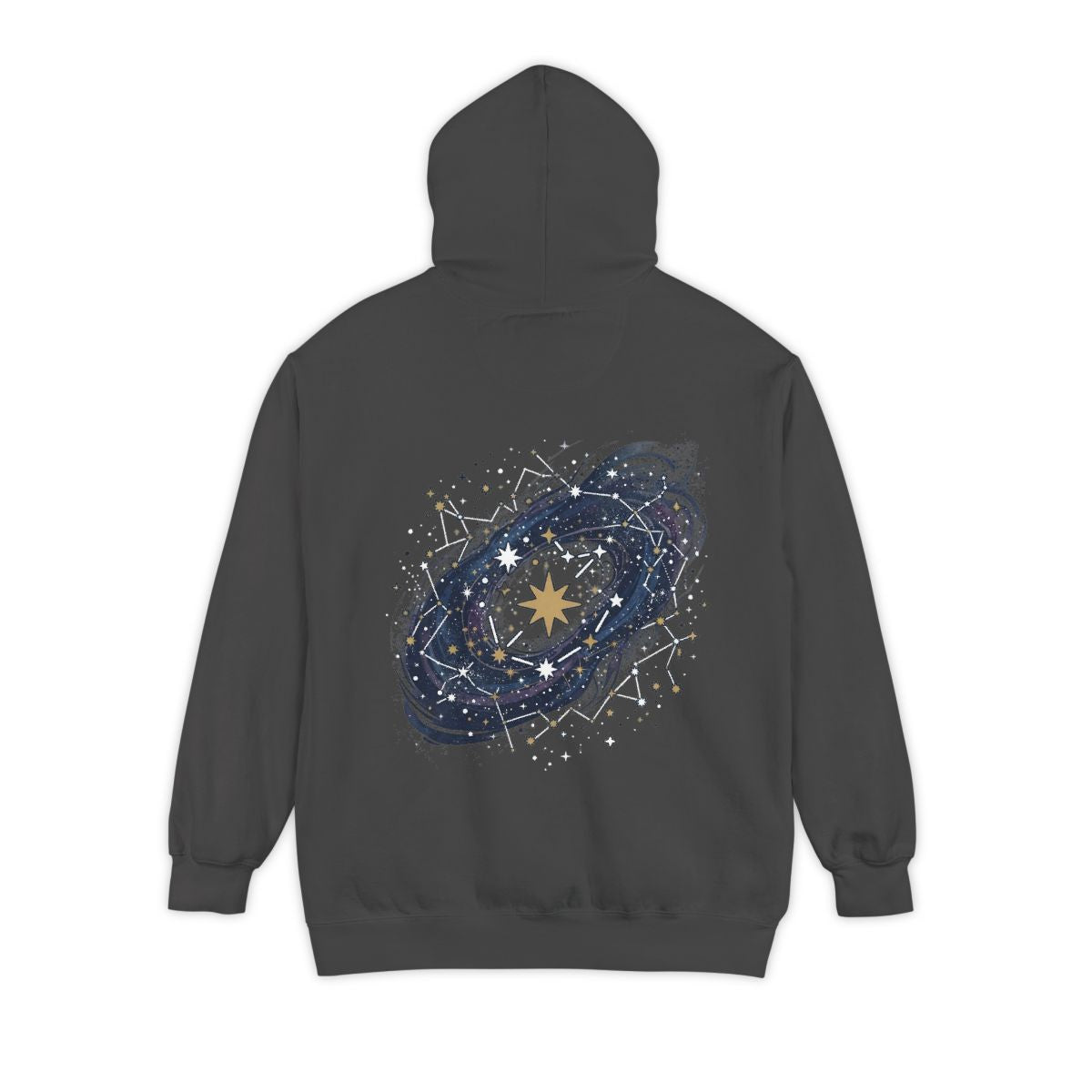 Color: Pepper | Constellation Map (Dark Sky) Garment-Dyed Hoodie