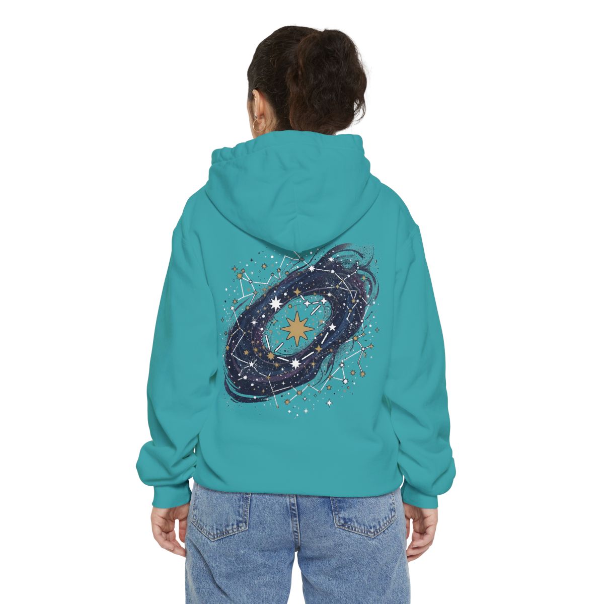 Color: Seafoam | Constellation Map (Dark Sky) Garment-Dyed Hoodie