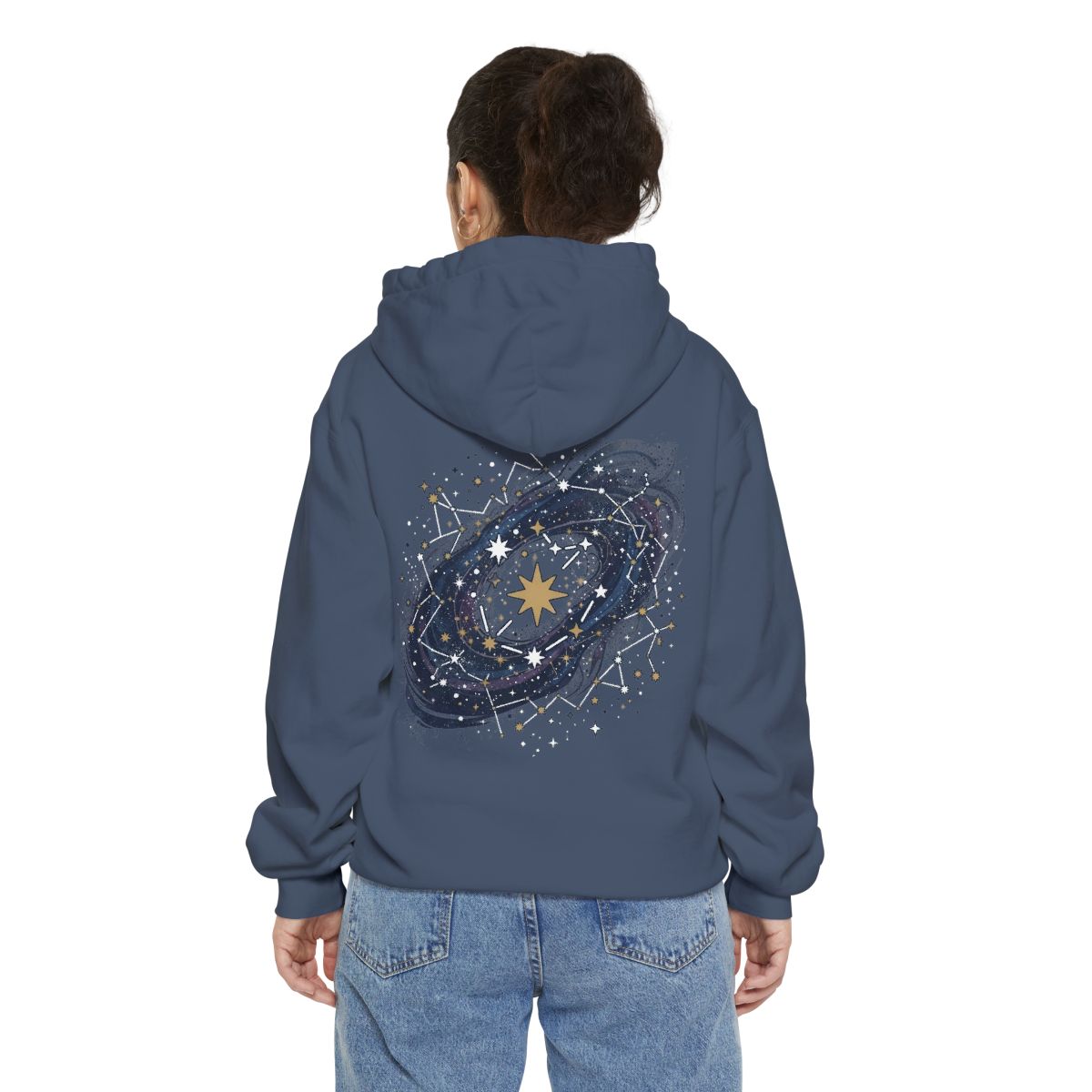 Color: Denim | Constellation Map (Dark Sky) Garment-Dyed Hoodie