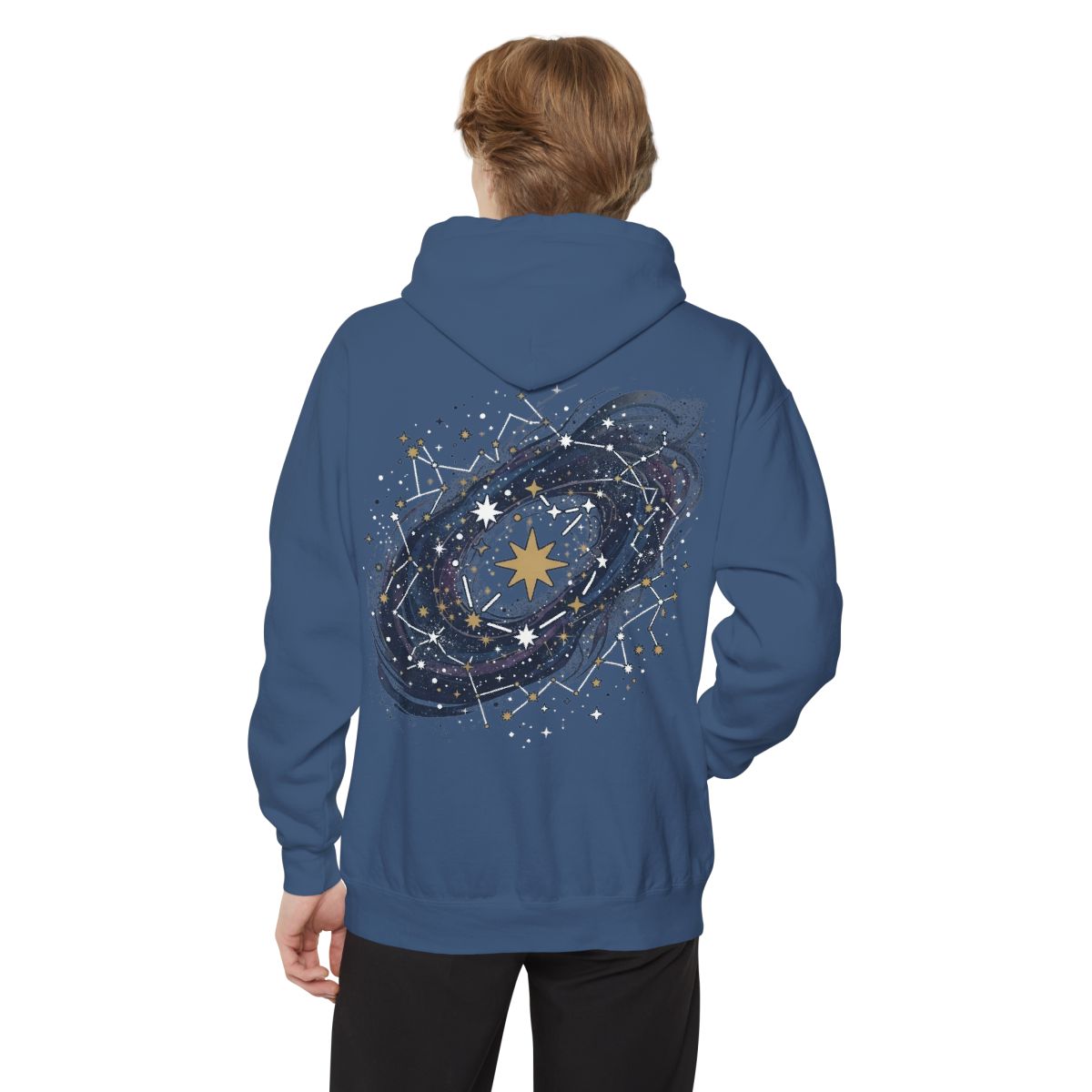 Color: True Navy | Constellation Map (Dark Sky) Garment-Dyed Hoodie