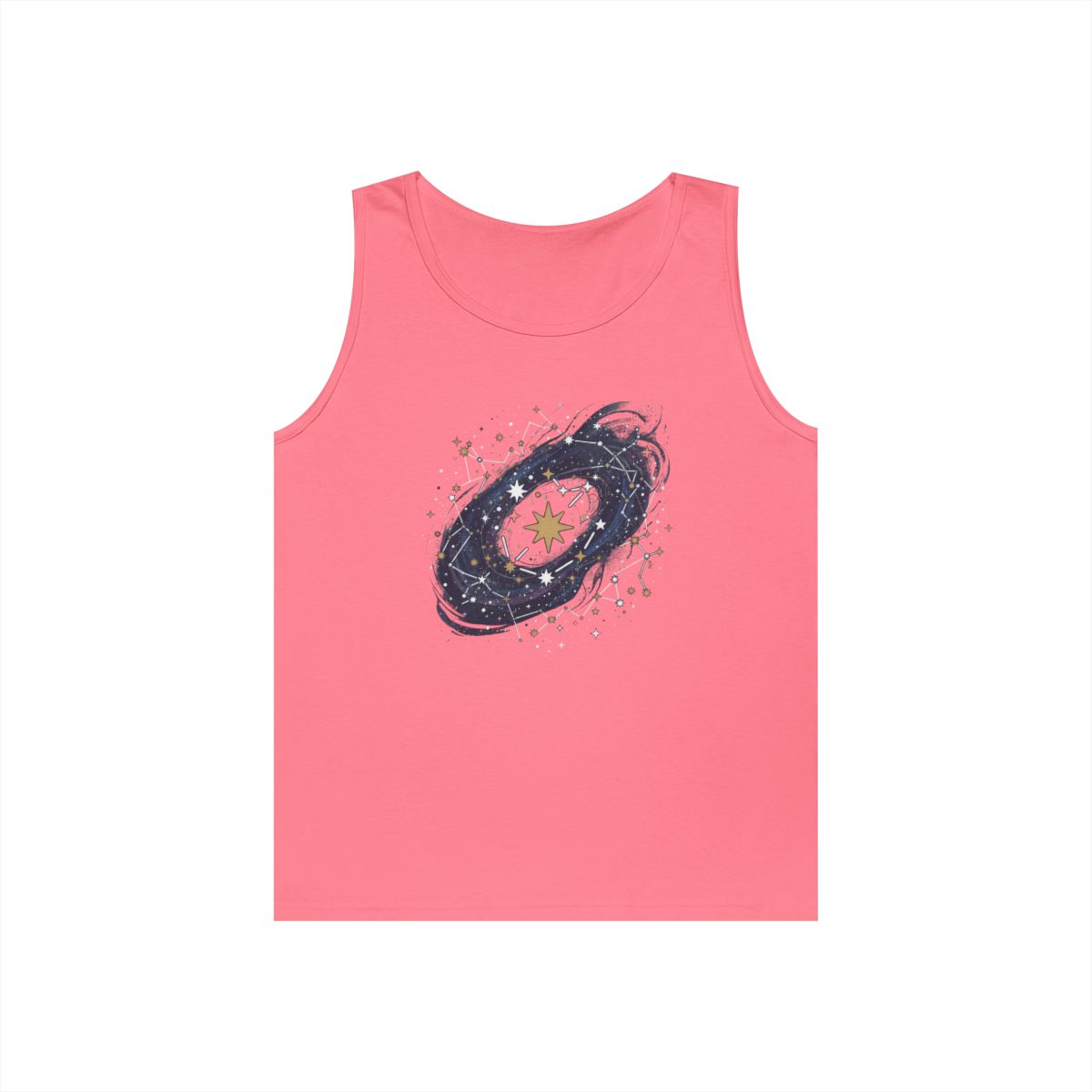 Color: Safety Pink | Constellation Map (Dark Sky) Tank Top