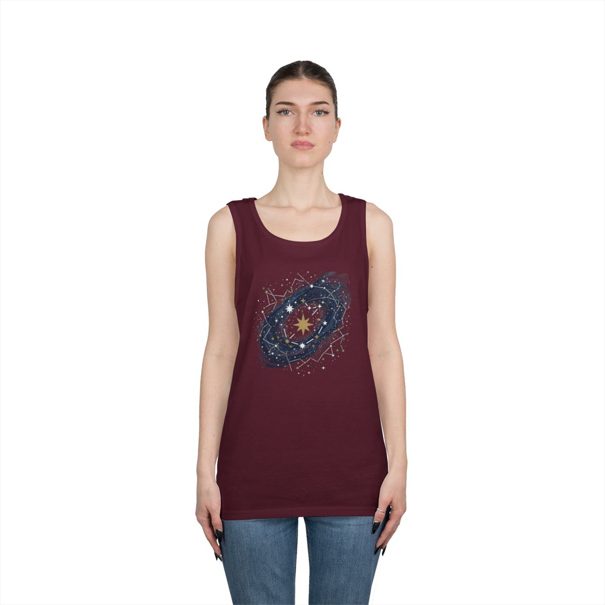 Color: Maroon | Constellation Map (Dark Sky) Tank Top