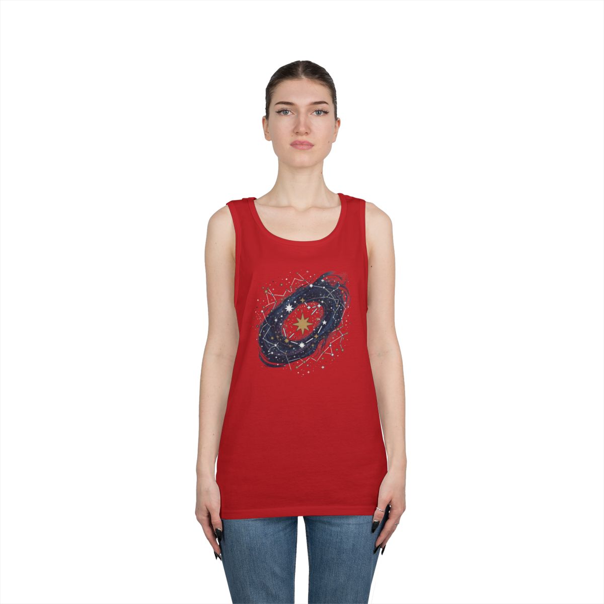 Color: Red | Constellation Map (Dark Sky) Tank Top