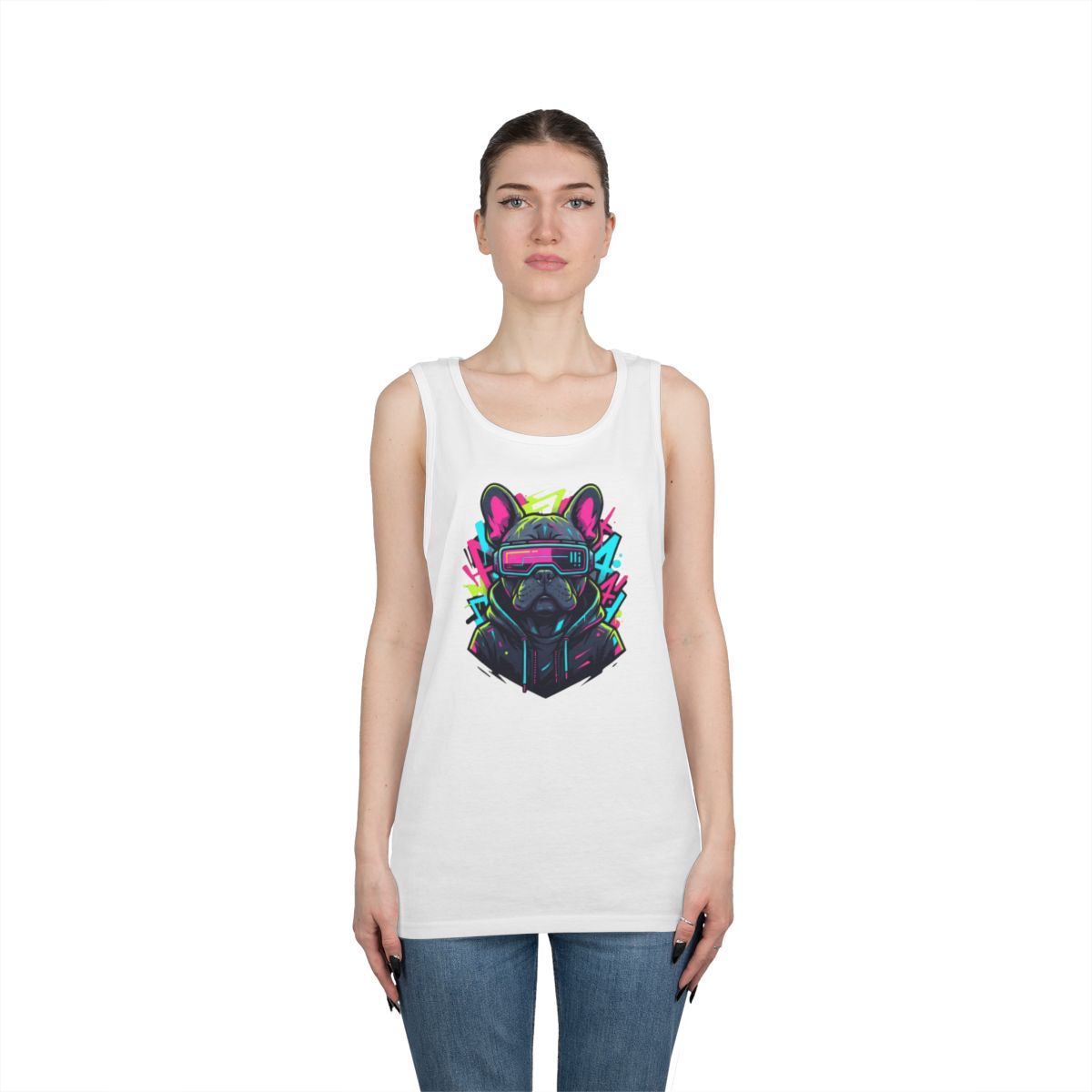 Color: White | Cool Pup Tank Top