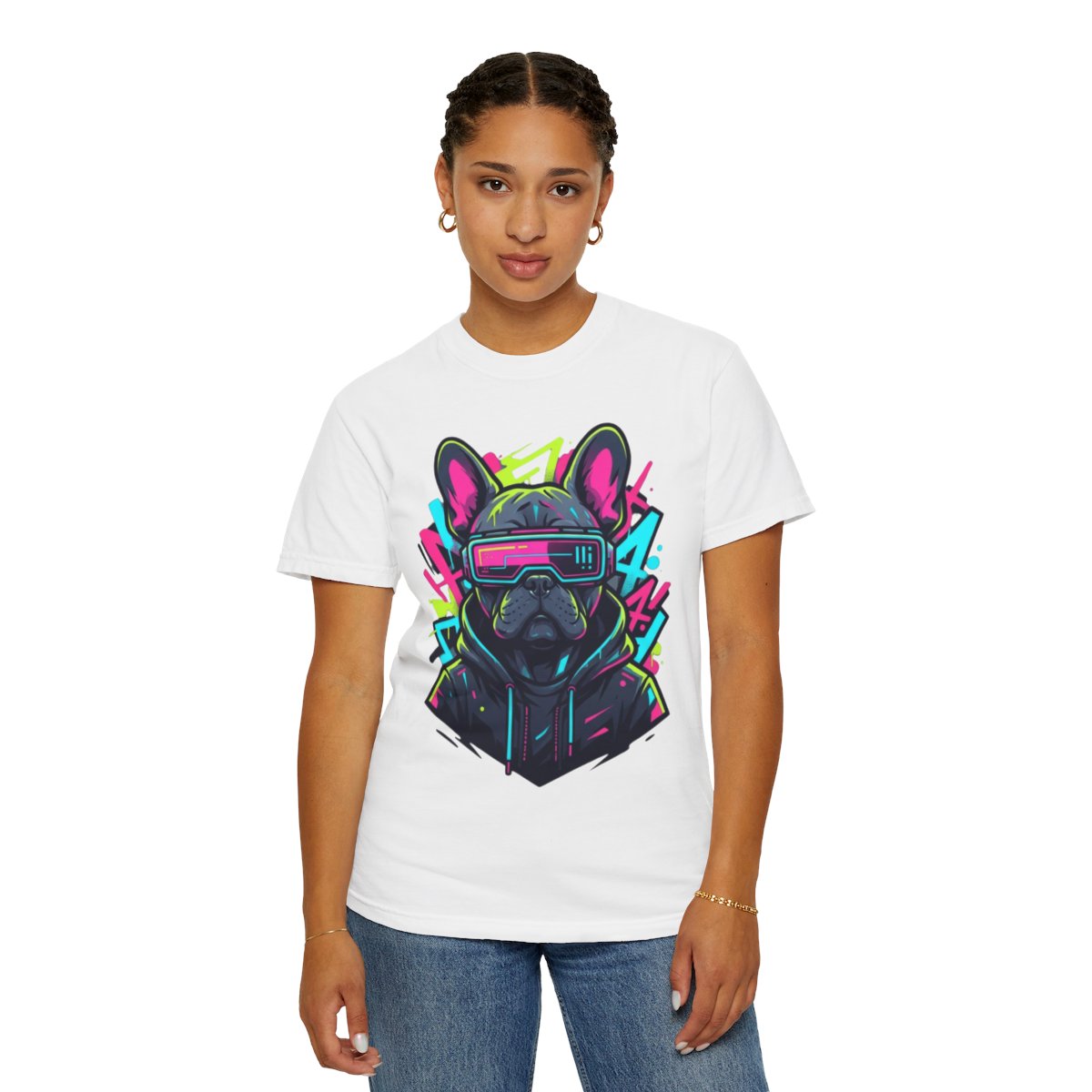 Color: White | Cool Pup Unisex Garment-Dyed Tee