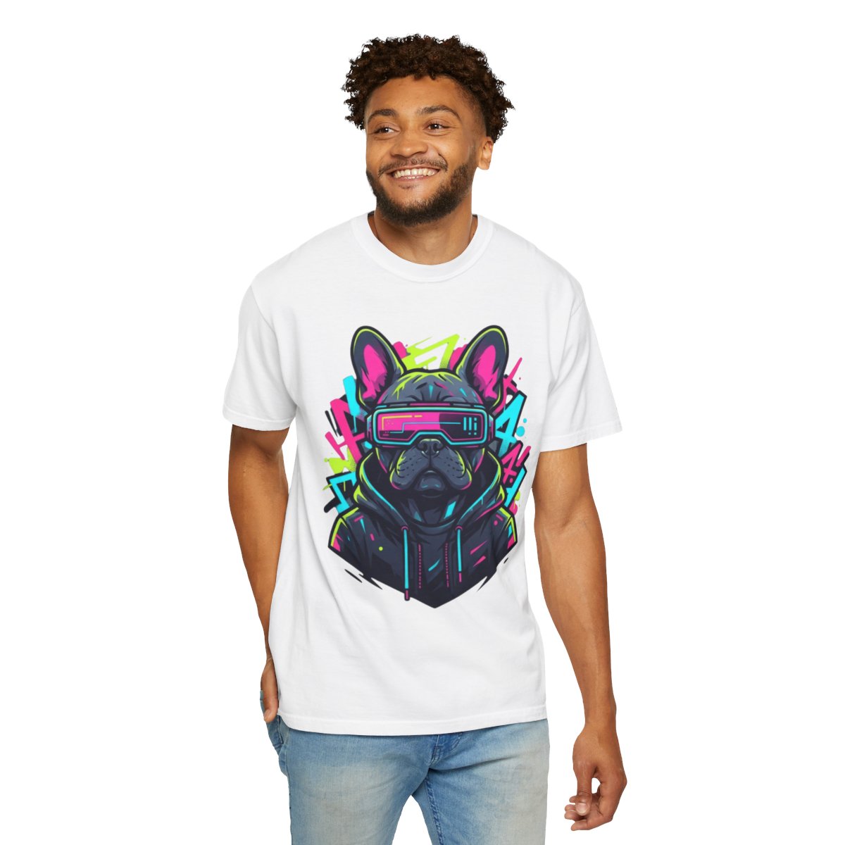 Color: White | Cool Pup Unisex Garment-Dyed Tee
