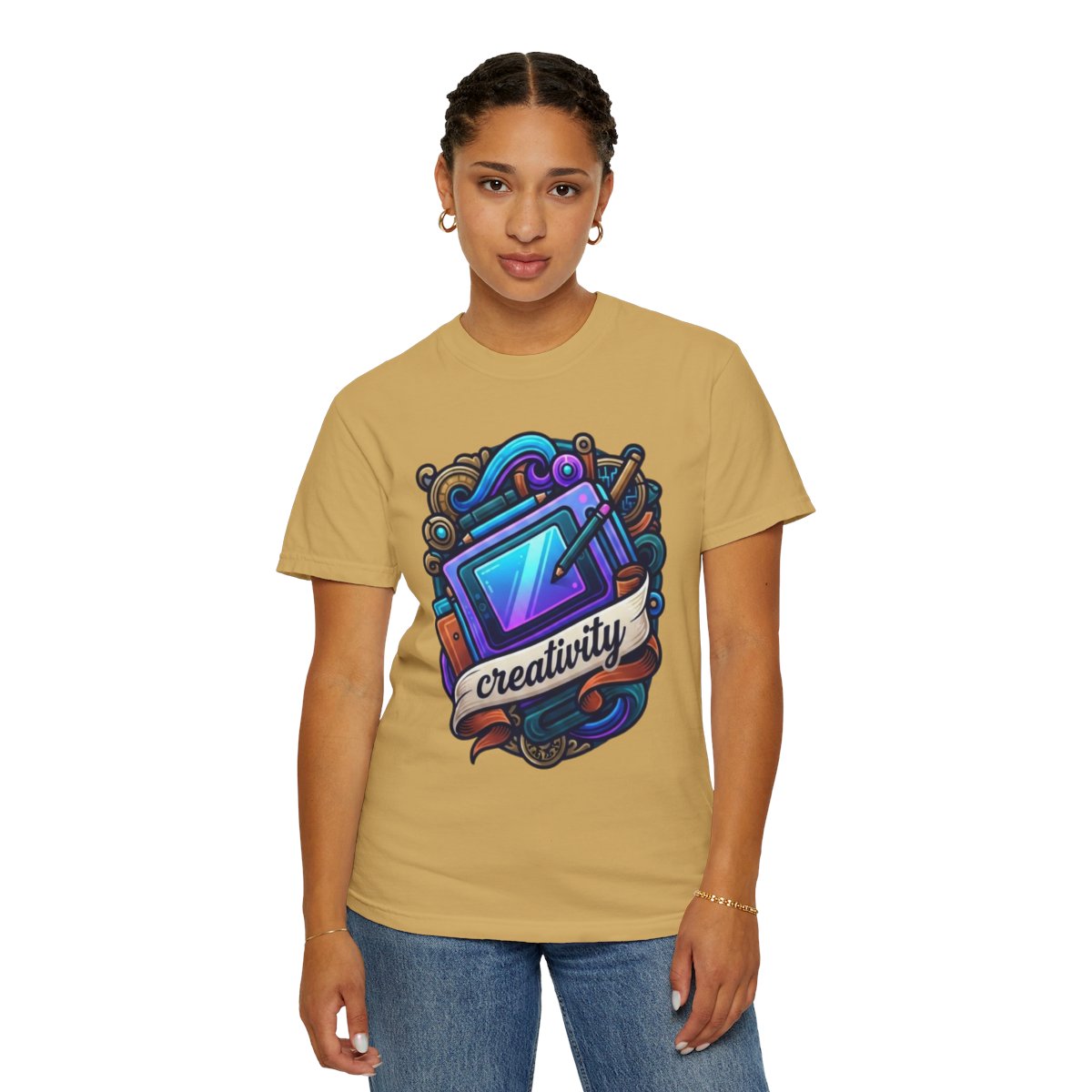 Color: Mustard | Creativity Unisex Garment-Dyed Tee
