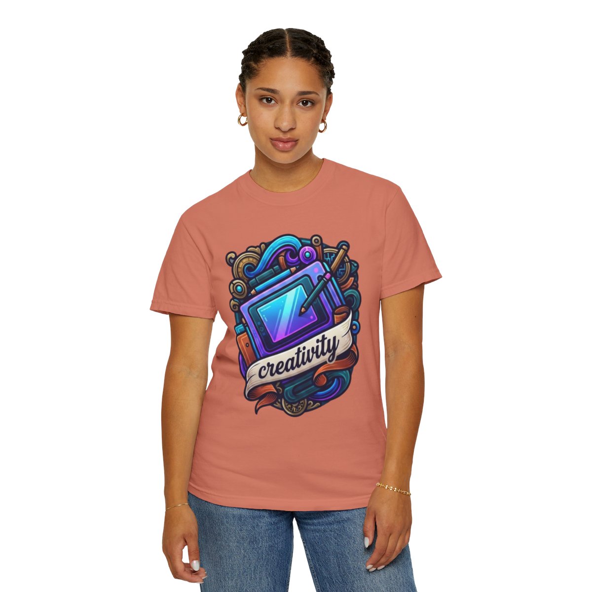 Color: Terracotta | Creativity Unisex Garment-Dyed Tee