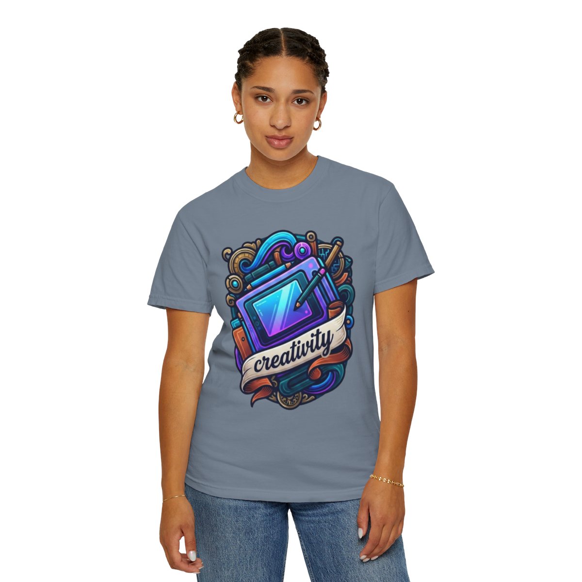 Color: Blue Jean | Creativity Unisex Garment-Dyed Tee