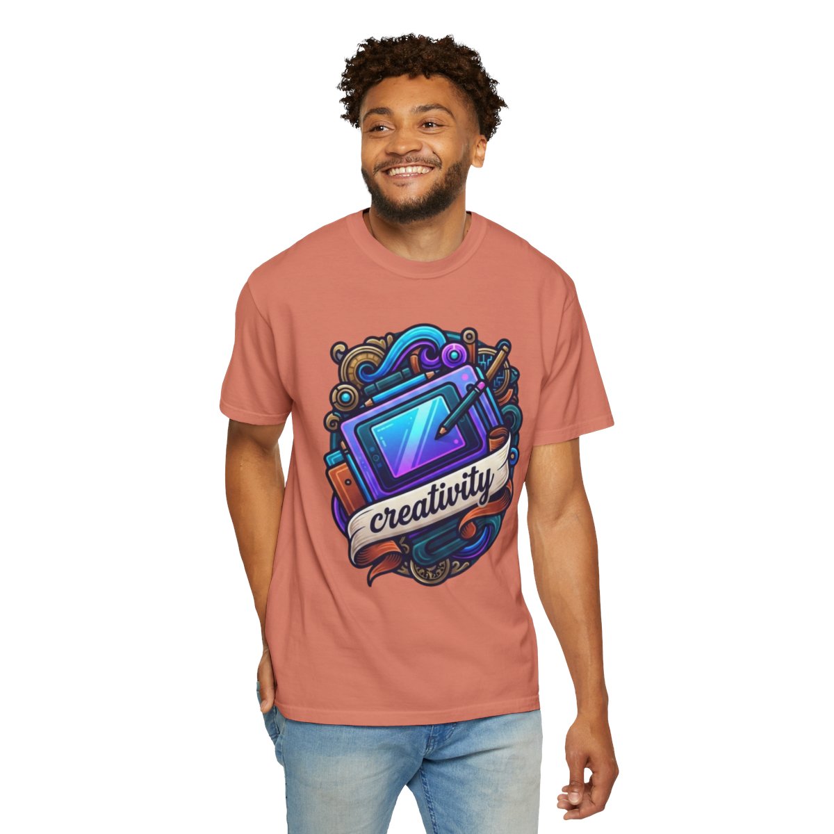 Color: Terracotta | Creativity Unisex Garment-Dyed Tee