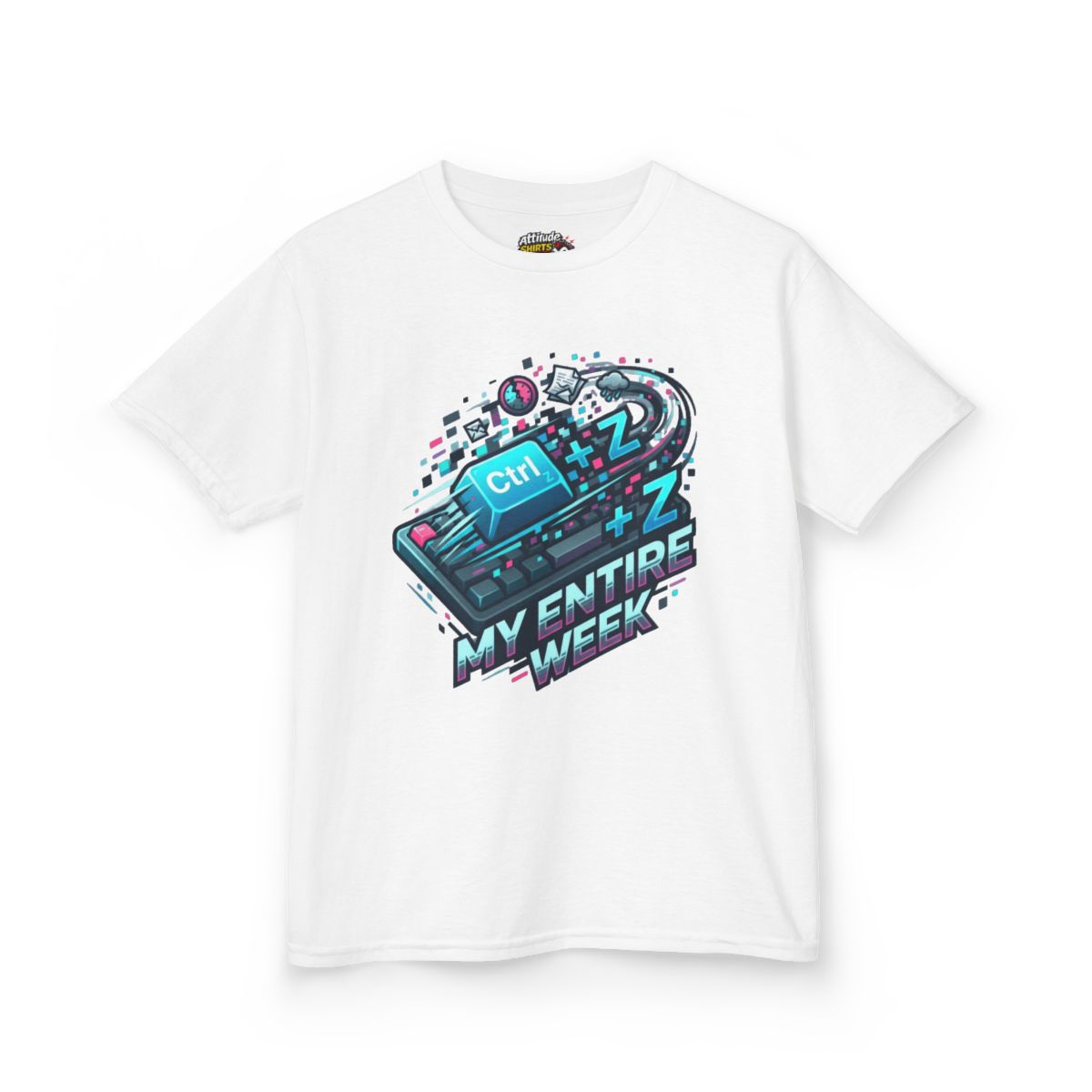 Color: White | CTRL Z My Entire Week Kids Tee