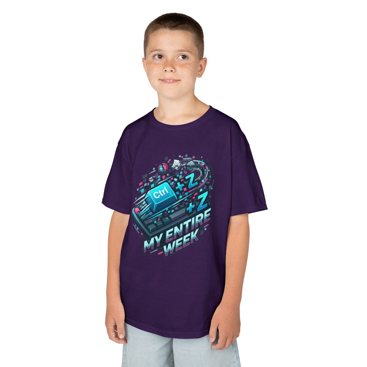 Color: Purple | CTRL Z My Entire Week Kids Tee