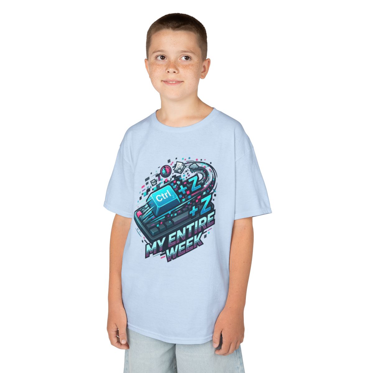 Color: Light Blue | CTRL Z My Entire Week Kids Tee