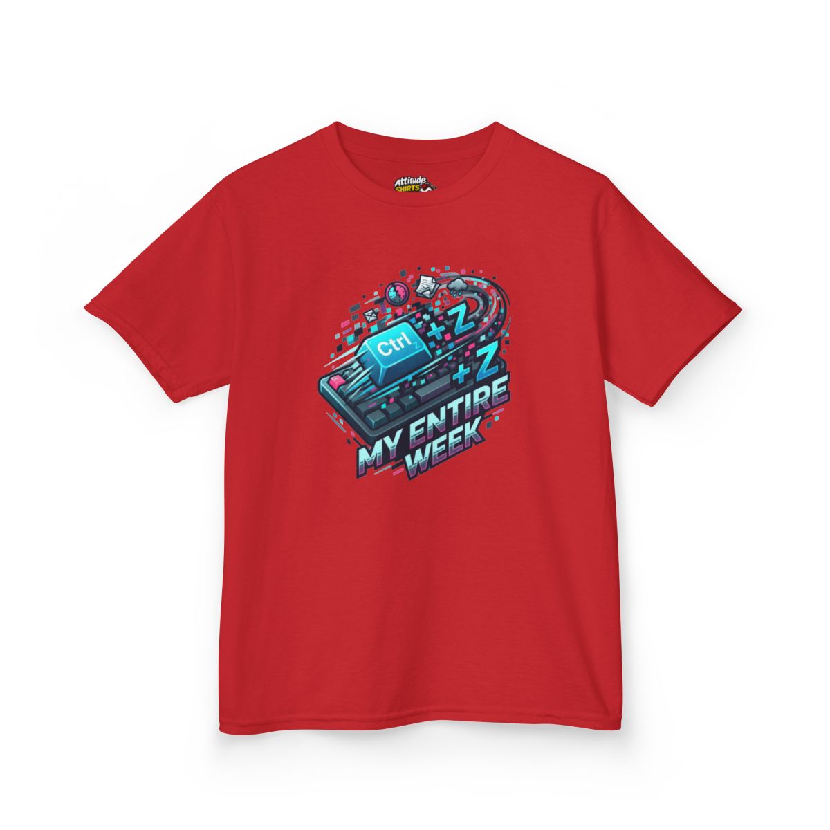 Color: Red | CTRL Z My Entire Week Kids Tee