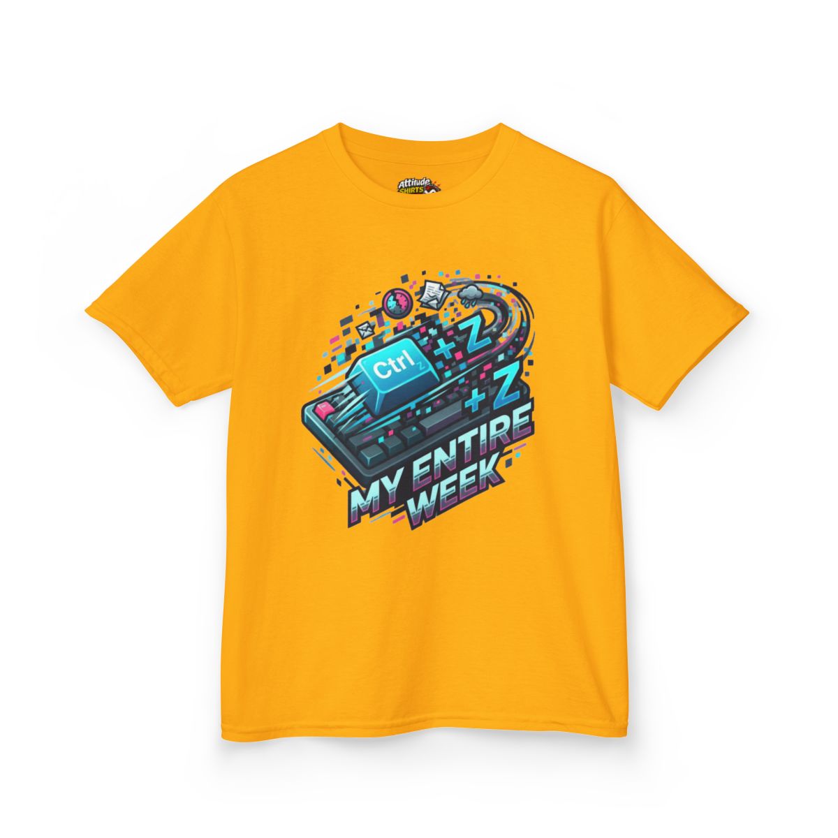 Color: Gold | CTRL Z My Entire Week Kids Tee