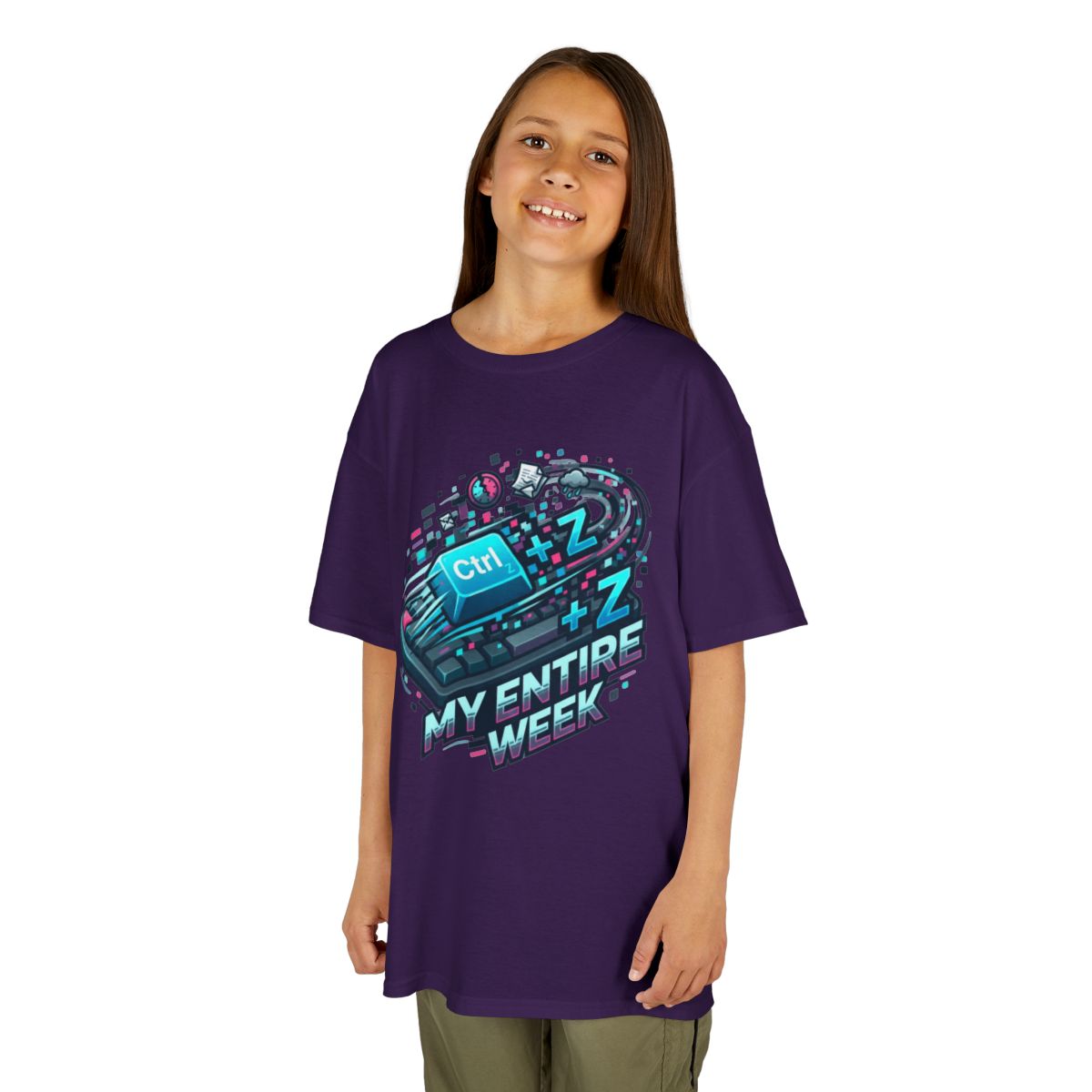 Color: Purple | CTRL Z My Entire Week Kids Tee