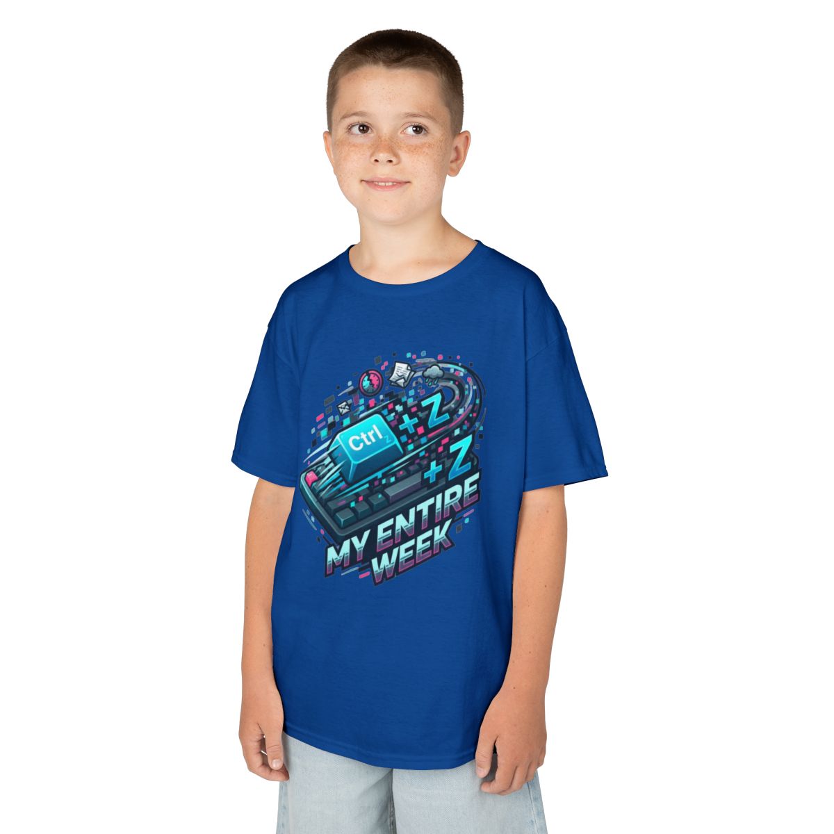 Color: Royal | CTRL Z My Entire Week Kids Tee
