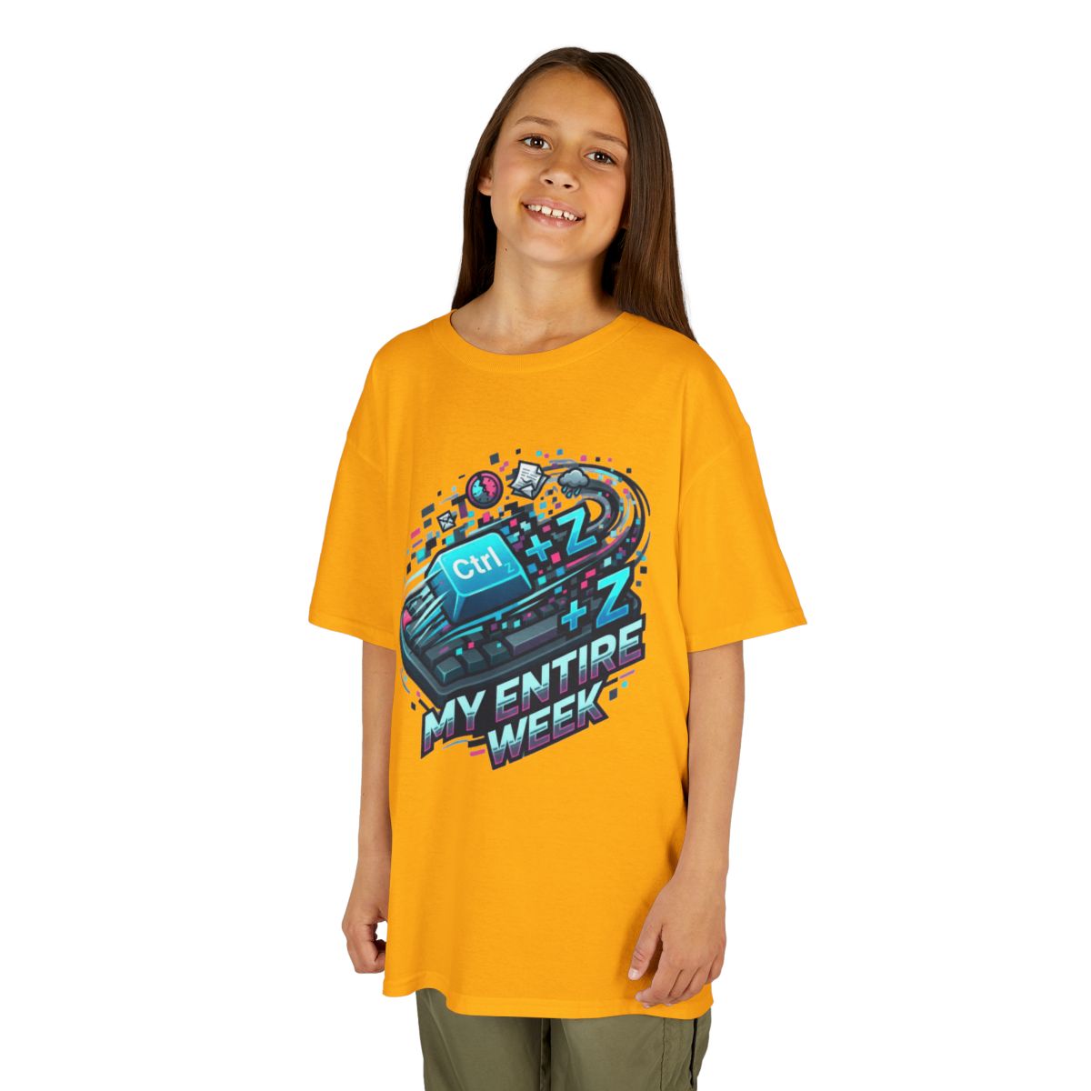 Color: Gold | CTRL Z My Entire Week Kids Tee