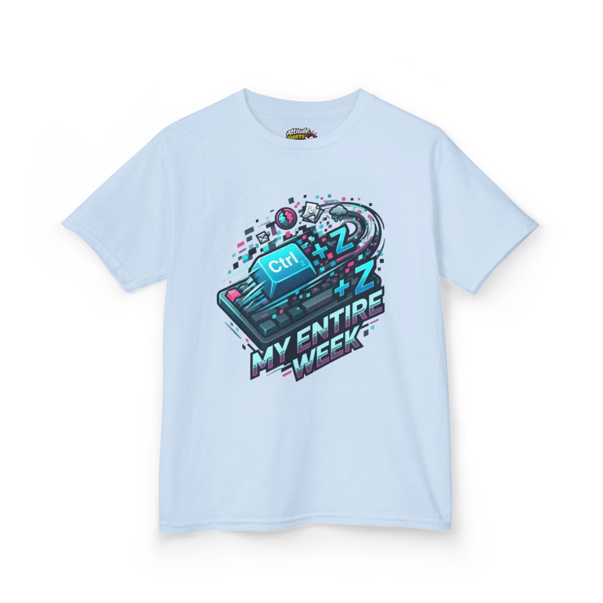 Color: Light Blue | CTRL Z My Entire Week Kids Tee