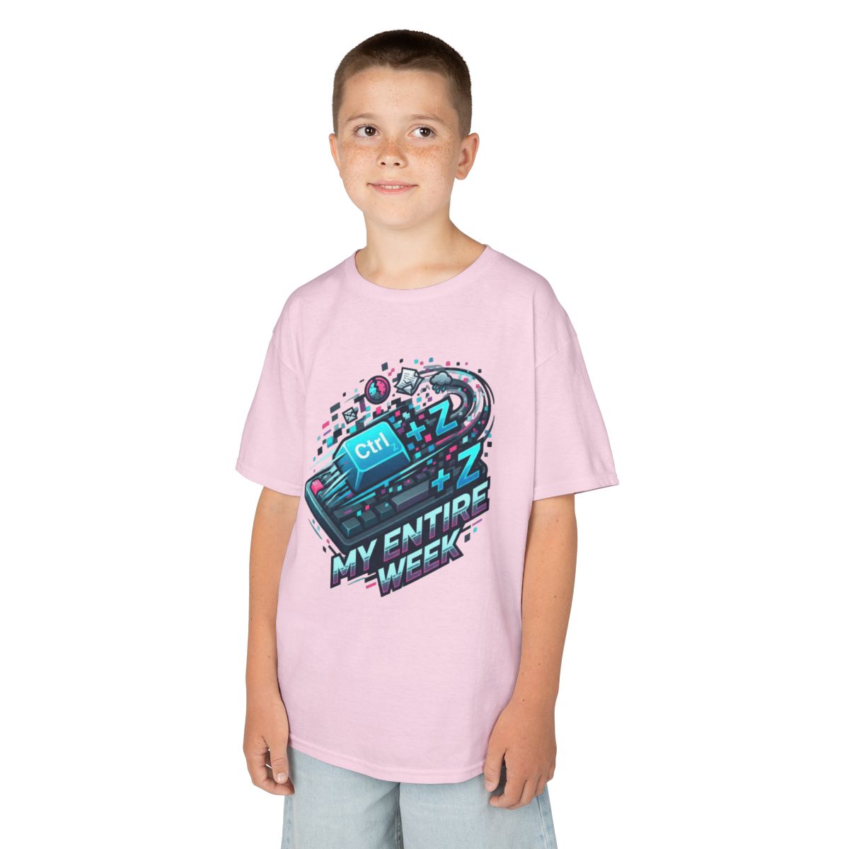 Color: Light Pink | CTRL Z My Entire Week Kids Tee