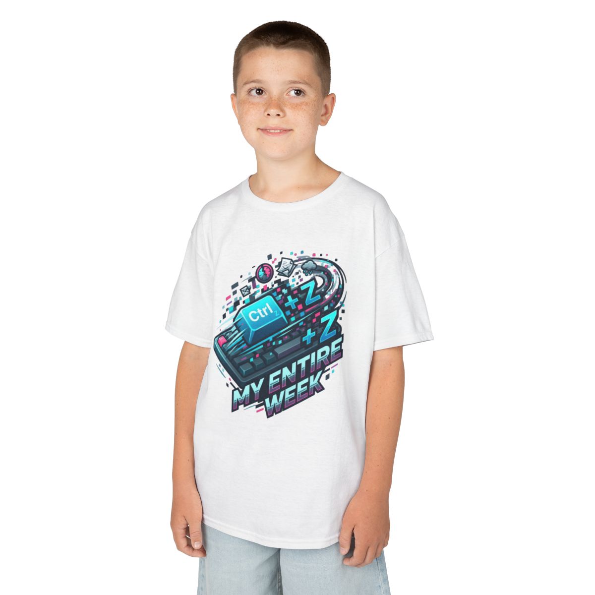 Color: White | CTRL Z My Entire Week Kids Tee