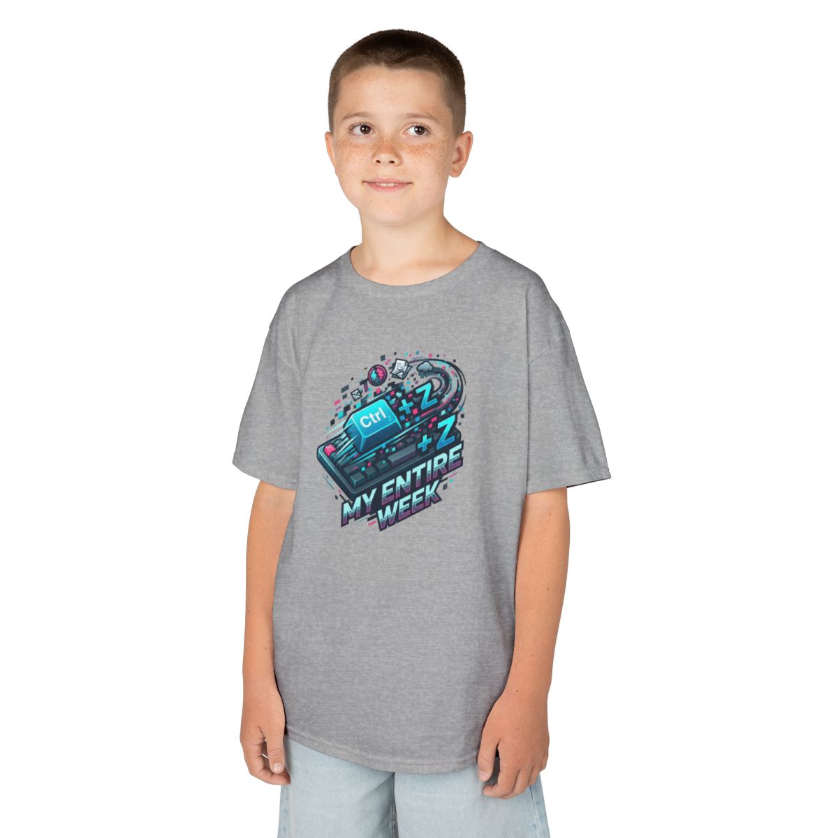 Color: Sport Grey | CTRL Z My Entire Week Kids Tee