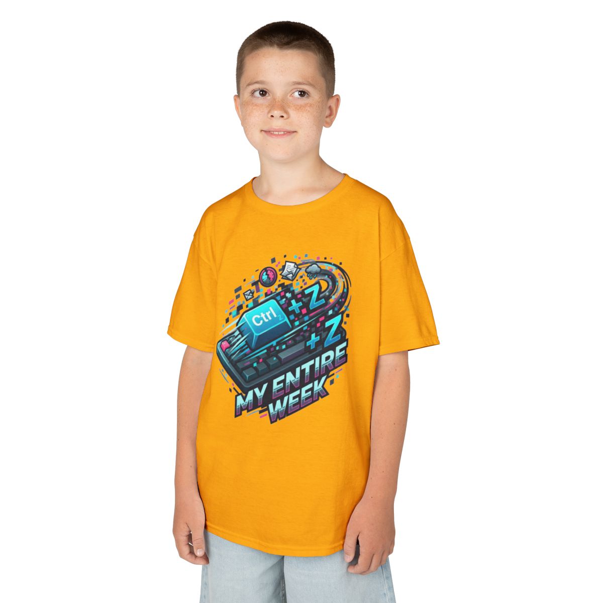 Color: Gold | CTRL Z My Entire Week Kids Tee