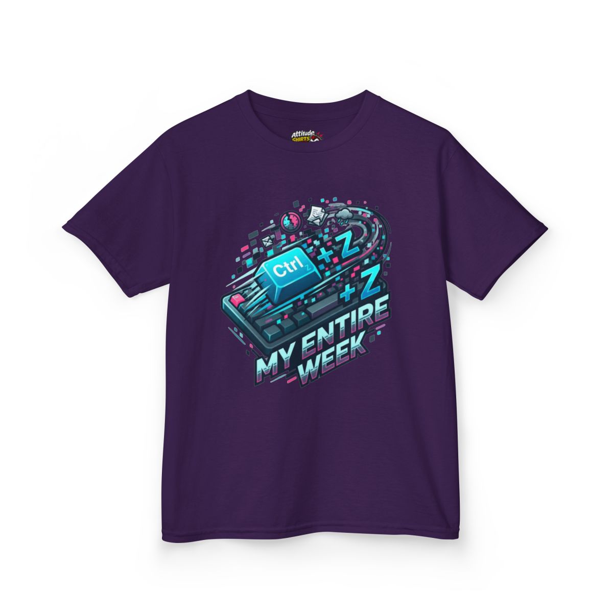 Color: Purple | CTRL Z My Entire Week Kids Tee